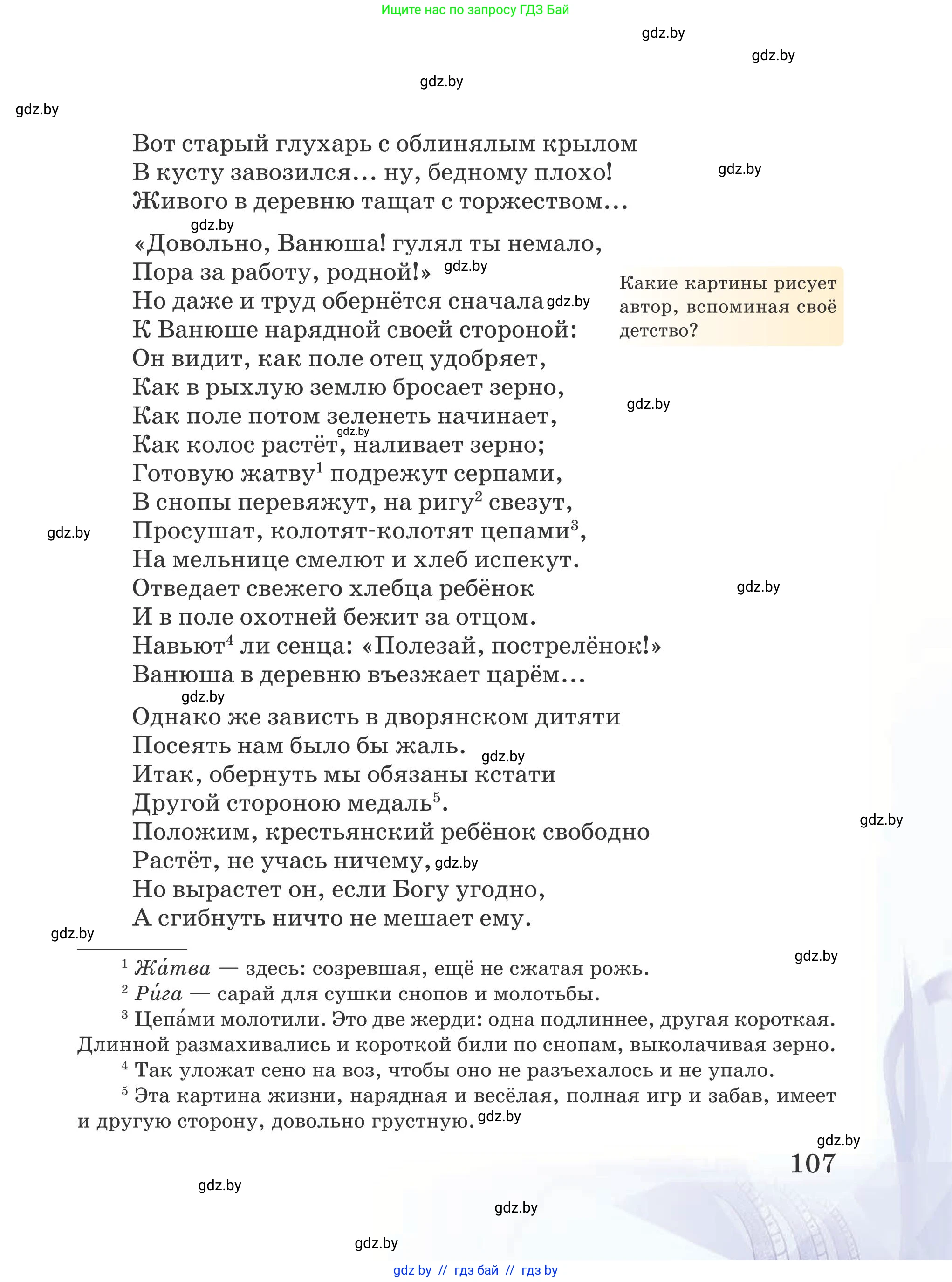 Русская литература, 5 класс Учебник, авторы: Мушинская Тамара Фёдоровна, Перевозная Евгения Васильевна, Каратай Светлана Николаевна, Гаранина Алла Ивановна, издательство Национальный институт образования, Минск, 2019, розового цвета, Часть 2, страница 107