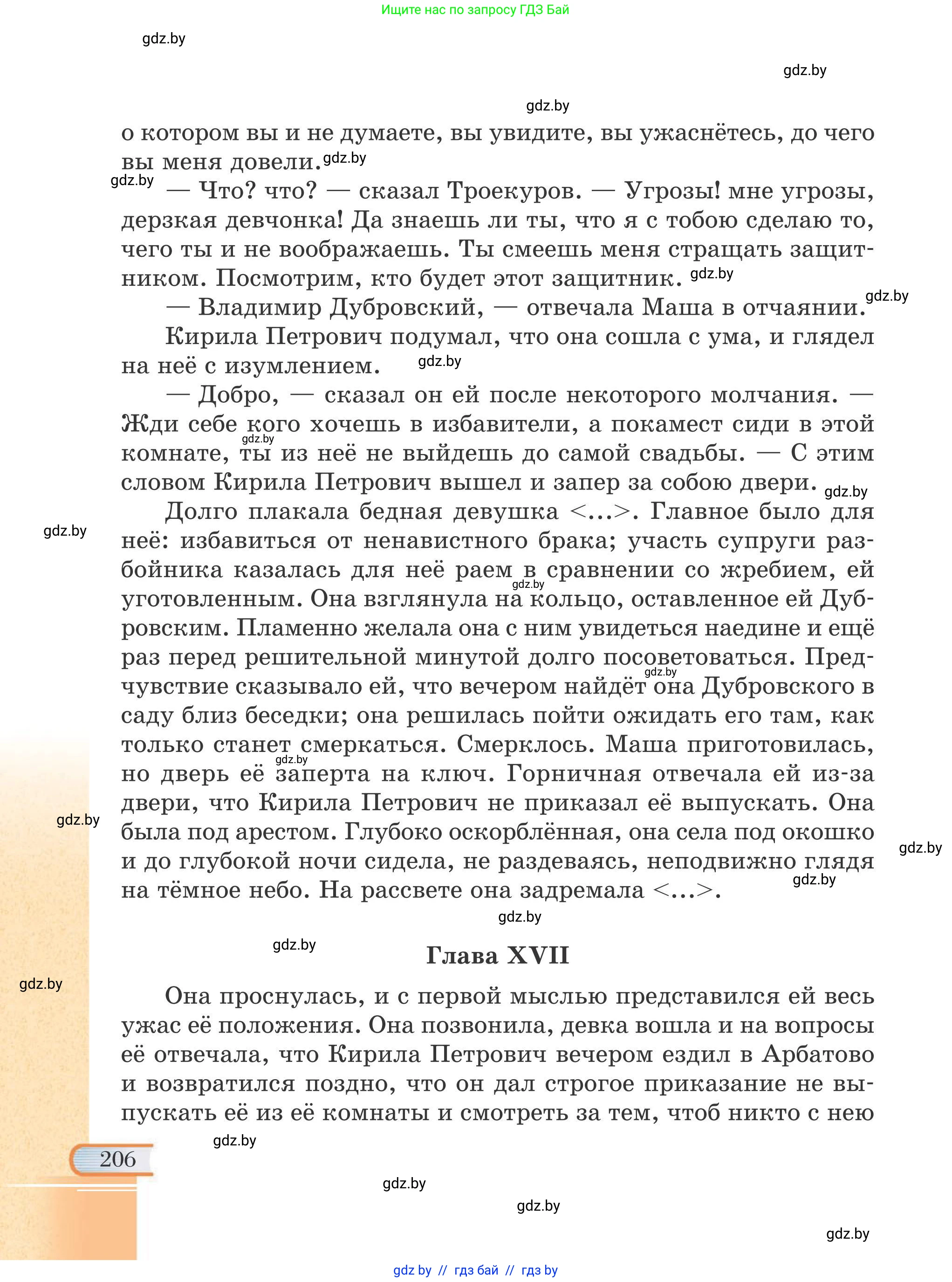 Русская литература, 6 класс Учебник, авторы: Захарова Светлана Николаевна, Юстинская Гюльнара Мансуровна, издательство Национальный институт образования, Минск, 2019, бежевого цвета, страница 206