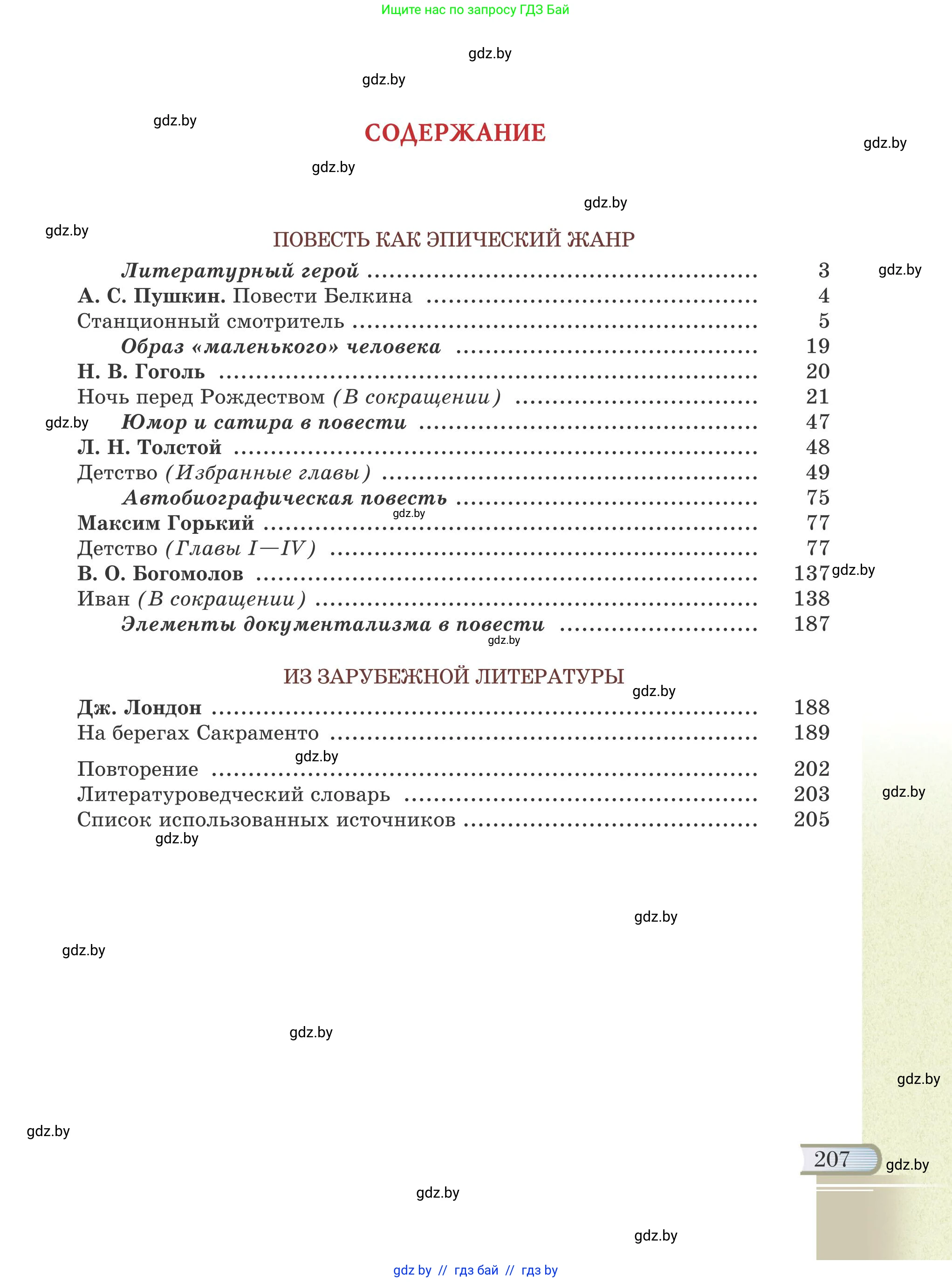 Русская литература, 6 класс Учебник, авторы: Захарова Светлана Николаевна, Юстинская Гюльнара Мансуровна, издательство Национальный институт образования, Минск, 2019, бежевого цвета, страница 207