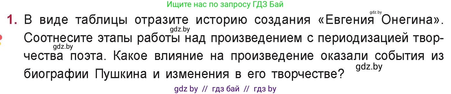 Русская литература, 9 класс Учебник, авторы: Захарова Светлана Николаевна, Черкес Наталья Ивановна, издательство Национальный институт образования, Минск, 2019, бежевого цвета, страница 155, номер 1, Условие