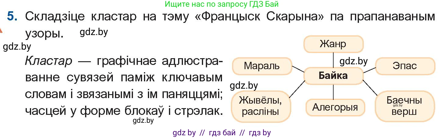Белорусская литература (Беларуская літаратура), 10 класс Учебник, авторы: Бязлепкіна-Чарнякевіч Аксана Пятроўна, Акушэвіч Андрэй Аляксандравіч, Воюш Інга Дзмітрыеўна, Еўмянькоў В І, Заяц Н В, Караткевіч В І, Кузьміч Н В, Скакоўская А У, Часнок І Ч, издательство Нацыянальны інстытут адукацыі, Минск, 2020, зелёного цвета, страница 37, номер 5, Условие