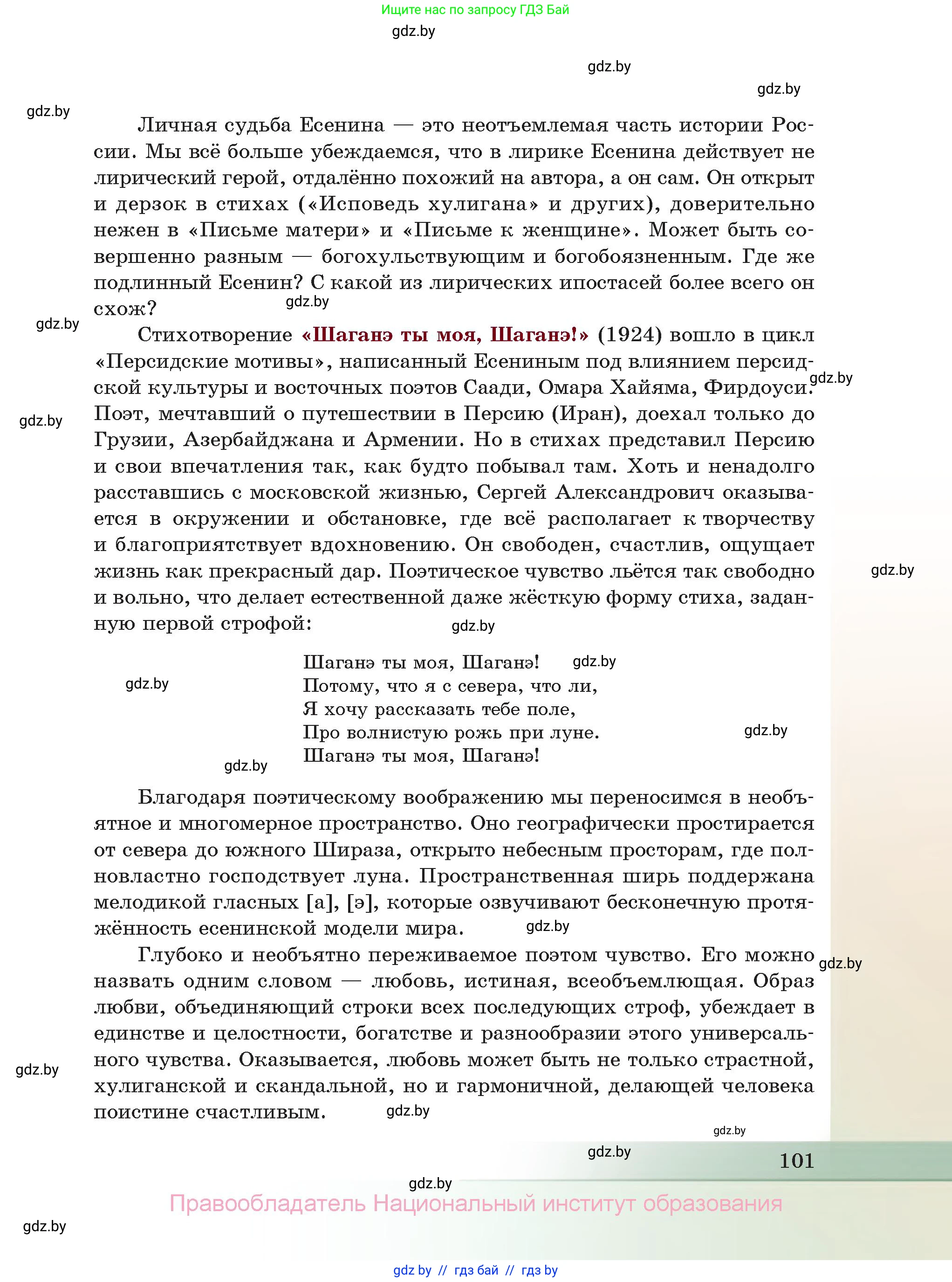 Русская литература, 11 класс Учебник, авторы: Сенькевич Татьяна Васильевна, Капшай Наталья Павловна, Кушнерёва Людмила Алексеевна, Темушева Екатерина Александровна, издательство Национальный институт образования, Минск, 2021, страница 101