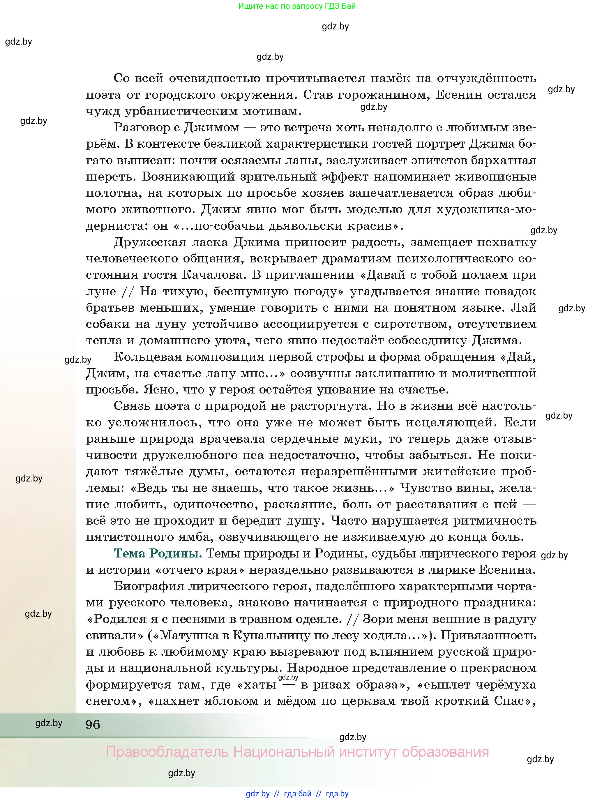Русская литература, 11 класс Учебник, авторы: Сенькевич Татьяна Васильевна, Капшай Наталья Павловна, Кушнерёва Людмила Алексеевна, Темушева Екатерина Александровна, издательство Национальный институт образования, Минск, 2021, страница 96