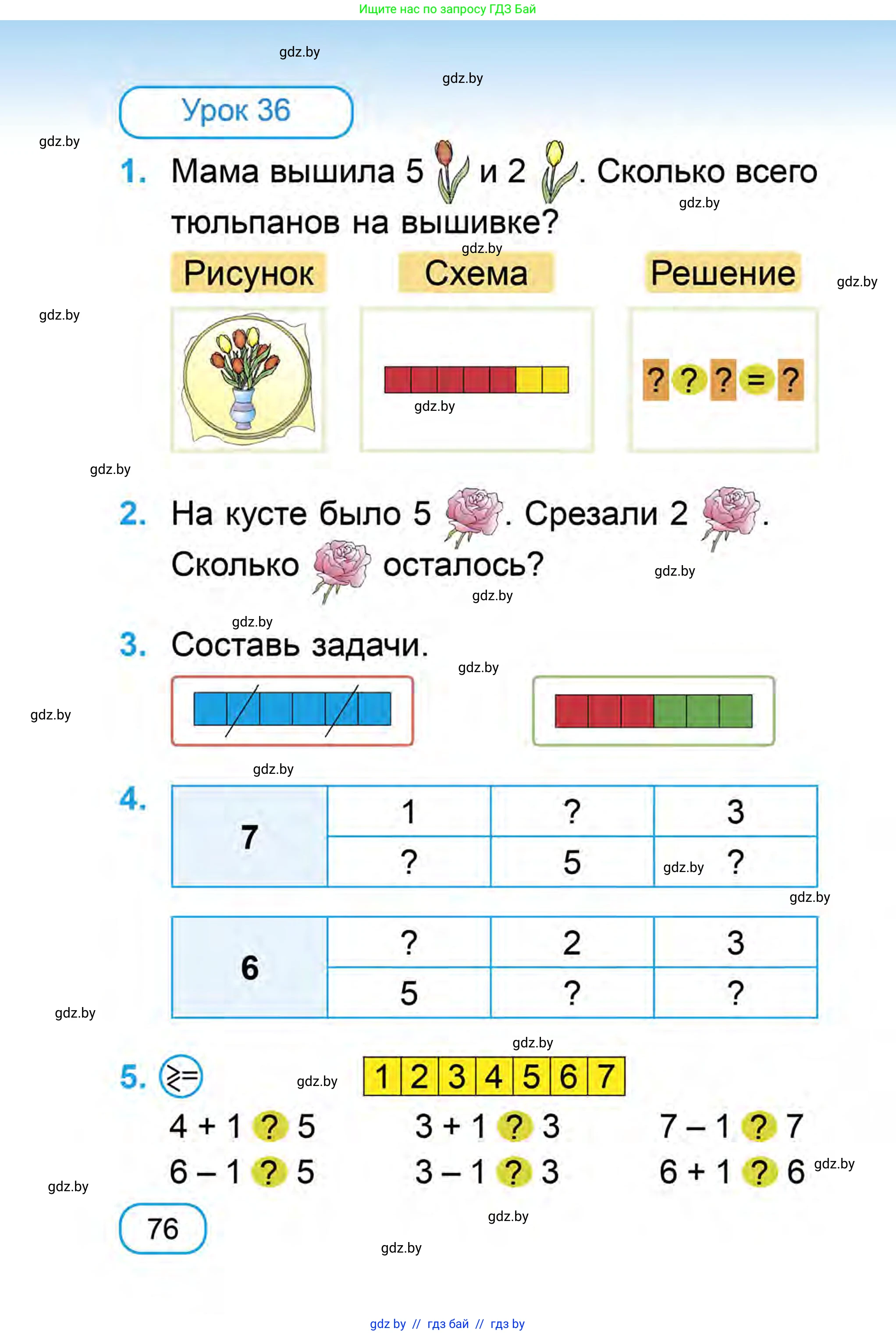Математика, 1 класс Учебник, авторы: Муравьева Галина Леонидовна, Урбан Мария Анатольевна, издательство Академия образования, Минск, 2024, Часть 1, страница 76