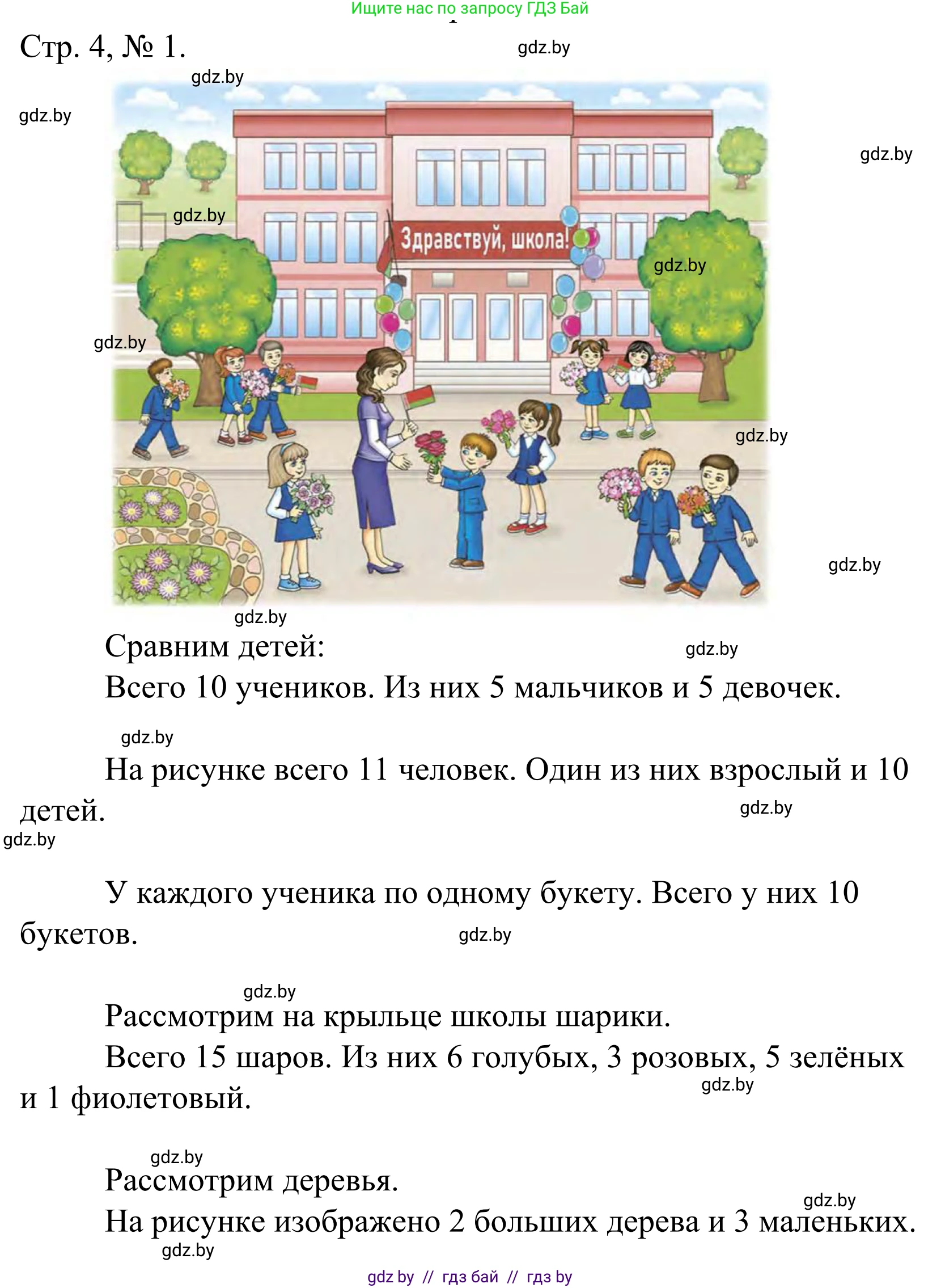 Математика, 1 класс Учебник, авторы: Муравьева Галина Леонидовна, Урбан Мария Анатольевна, издательство Академия образования, Минск, 2024, Часть 1, страница 4, номер 1, Решение