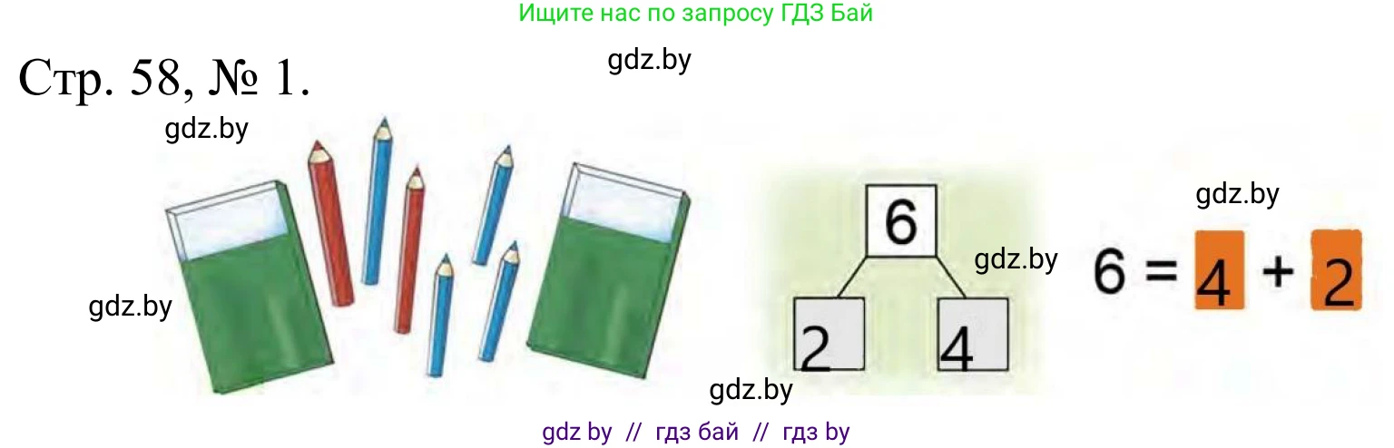 Математика, 1 класс Учебник, авторы: Муравьева Галина Леонидовна, Урбан Мария Анатольевна, издательство Академия образования, Минск, 2024, Часть 1, страница 58, номер 1, Решение