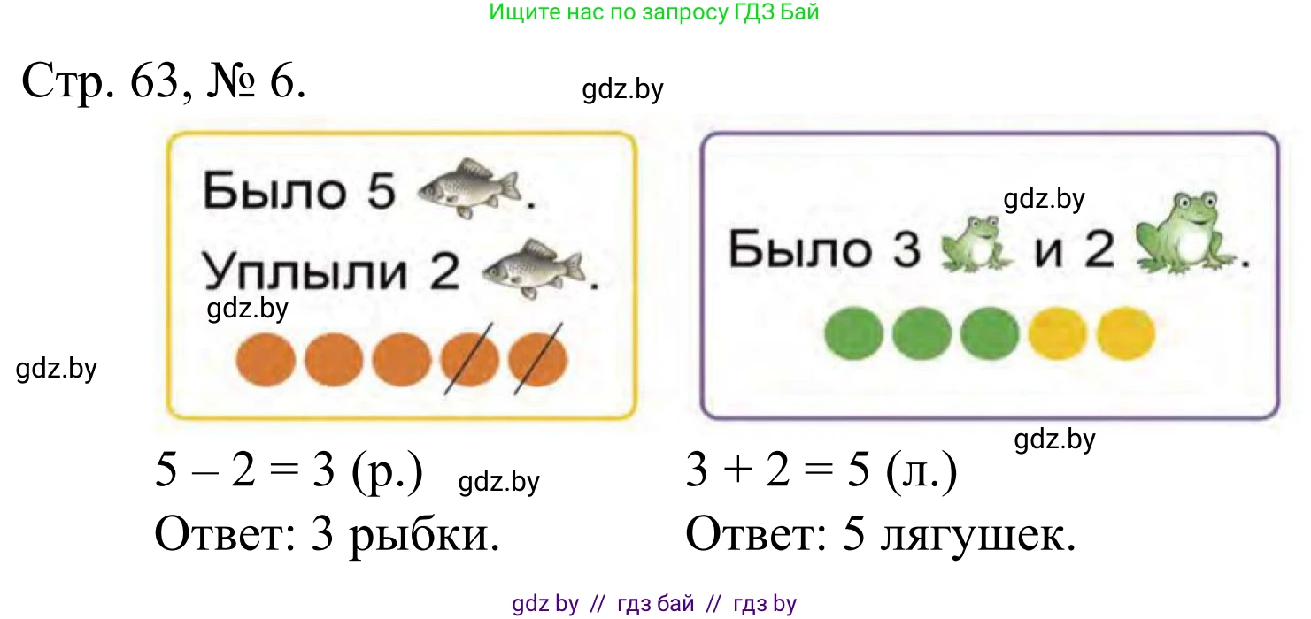 Математика, 1 класс Учебник, авторы: Муравьева Галина Леонидовна, Урбан Мария Анатольевна, издательство Академия образования, Минск, 2024, Часть 1, страница 63, номер 6, Решение