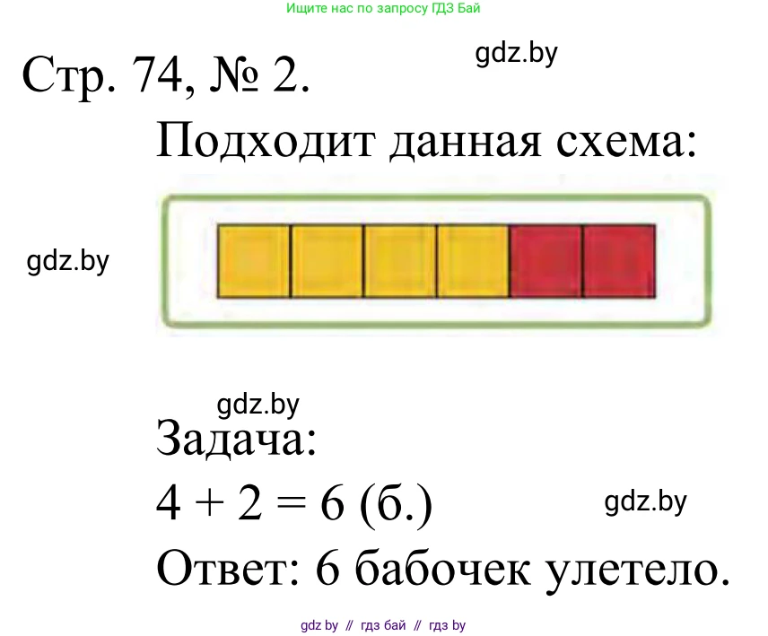 Математика, 1 класс Учебник, авторы: Муравьева Галина Леонидовна, Урбан Мария Анатольевна, издательство Академия образования, Минск, 2024, Часть 1, страница 74, номер 2, Решение