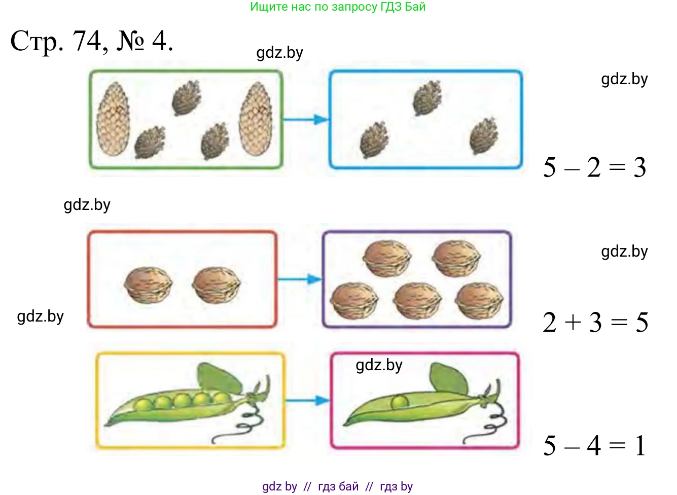 Математика, 1 класс Учебник, авторы: Муравьева Галина Леонидовна, Урбан Мария Анатольевна, издательство Академия образования, Минск, 2024, Часть 1, страница 74, номер 4, Решение