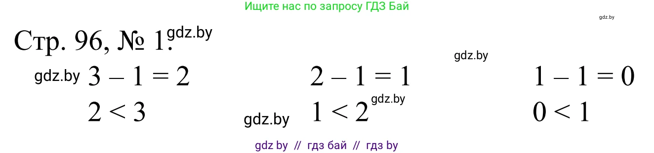 Математика, 1 класс Учебник, авторы: Муравьева Галина Леонидовна, Урбан Мария Анатольевна, издательство Академия образования, Минск, 2024, Часть 1, страница 96, номер 1, Решение