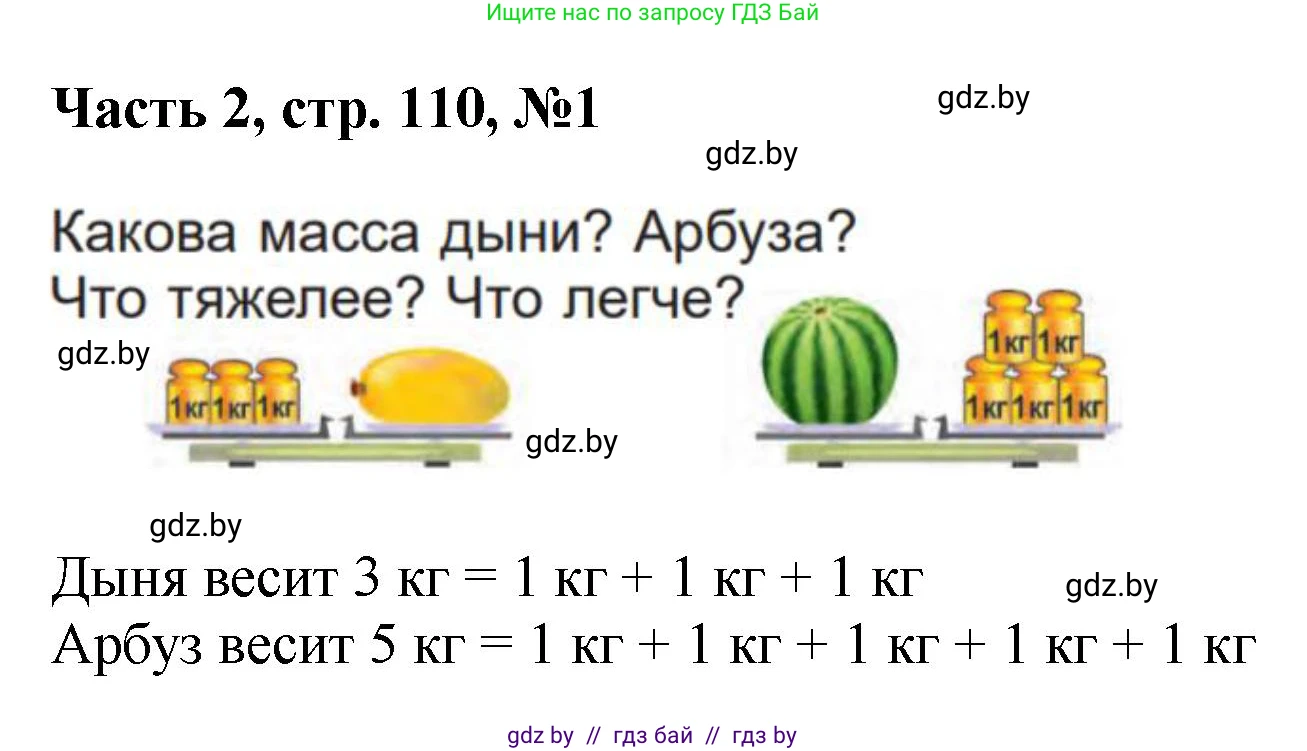 Математика, 1 класс Учебник, авторы: Муравьева Галина Леонидовна, Урбан Мария Анатольевна, издательство Академия образования, Минск, 2024, Часть 2, страница 110, номер 1, Решение