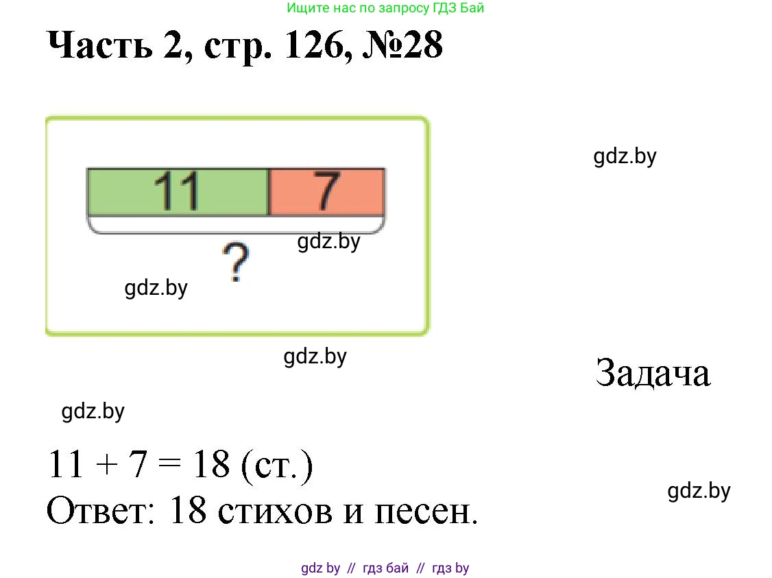 Математика, 1 класс Учебник, авторы: Муравьева Галина Леонидовна, Урбан Мария Анатольевна, издательство Академия образования, Минск, 2024, Часть 2, страница 126, номер 28, Решение
