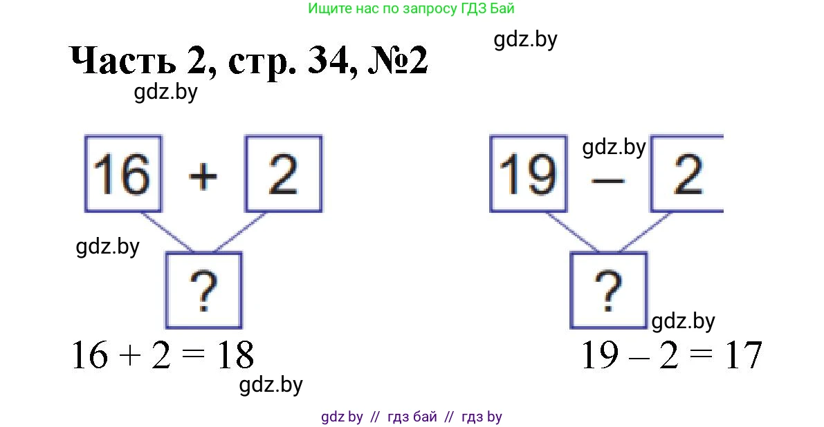 Математика, 1 класс Учебник, авторы: Муравьева Галина Леонидовна, Урбан Мария Анатольевна, издательство Академия образования, Минск, 2024, Часть 2, страница 34, номер 2, Решение
