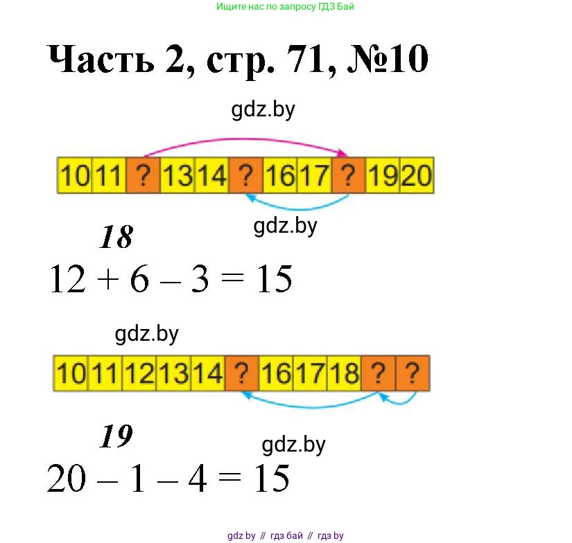 Математика, 1 класс Учебник, авторы: Муравьева Галина Леонидовна, Урбан Мария Анатольевна, издательство Академия образования, Минск, 2024, Часть 2, страница 71, номер 10, Решение