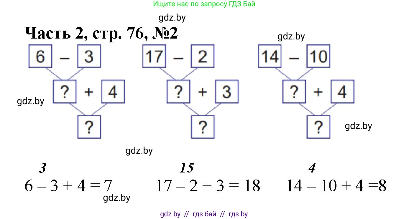 Математика, 1 класс Учебник, авторы: Муравьева Галина Леонидовна, Урбан Мария Анатольевна, издательство Академия образования, Минск, 2024, Часть 2, страница 76, номер 2, Решение
