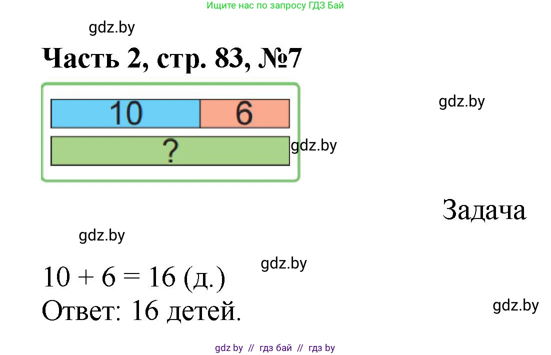 Математика, 1 класс Учебник, авторы: Муравьева Галина Леонидовна, Урбан Мария Анатольевна, издательство Академия образования, Минск, 2024, Часть 2, страница 83, номер 7, Решение