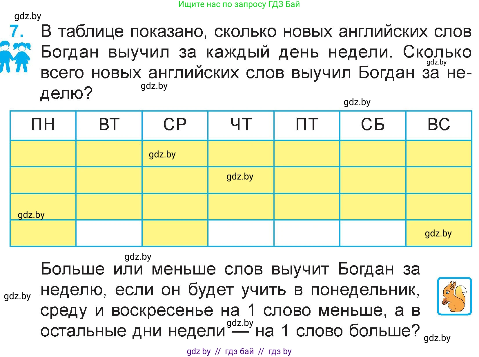 Математика, 3 класс Учебник, авторы: Муравьева Галина Леонидовна, Урбан Мария Анатольевна, издательство Национальный институт образования, Минск, 2021, оранжевого цвета, Часть 1, страница 45, номер 7, Условие