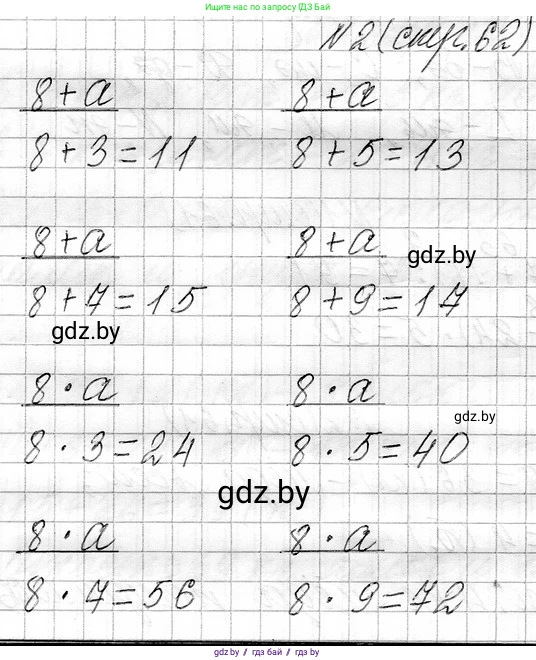 Математика, 3 класс Учебник, авторы: Муравьева Галина Леонидовна, Урбан Мария Анатольевна, издательство Национальный институт образования, Минск, 2021, оранжевого цвета, Часть 1, страница 62, номер 2, Решение 2
