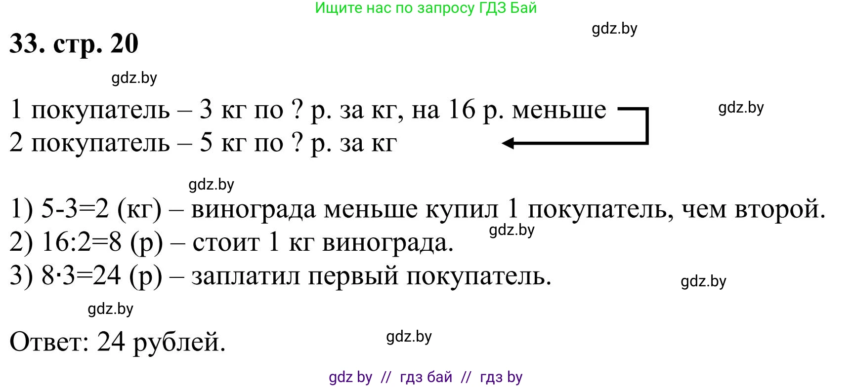 Математика, 5 класс Учебник, авторы: Герасимов Валерий Дмитриевич, Пирютко Ольга Николаевна, Лобанов Александр Павлович, издательство Адукацыя i выхаванне, Минск, 2025, белого цвета, Часть 1, страница 20, номер 33, Решение 2025