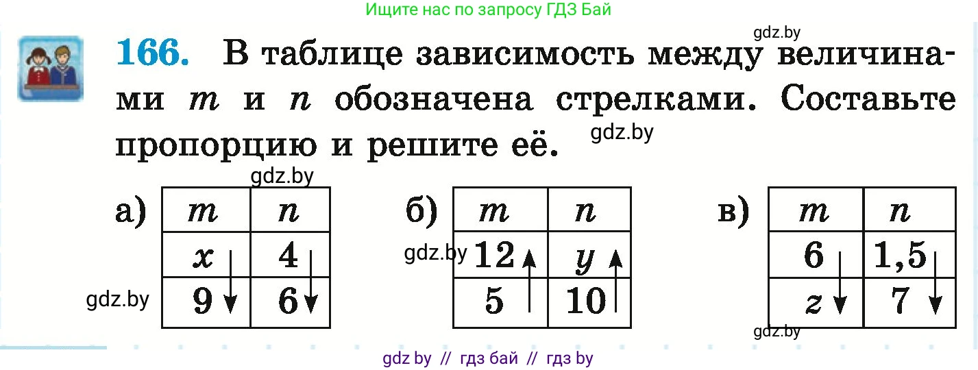 Математика, 6 класс Учебник, авторы: Герасимов Валерий Дмитриевич, Пирютко Ольга Николаевна, издательство Адукацыя i выхаванне, Минск, 2022, белого цвета, страница 126, номер 166, Условие