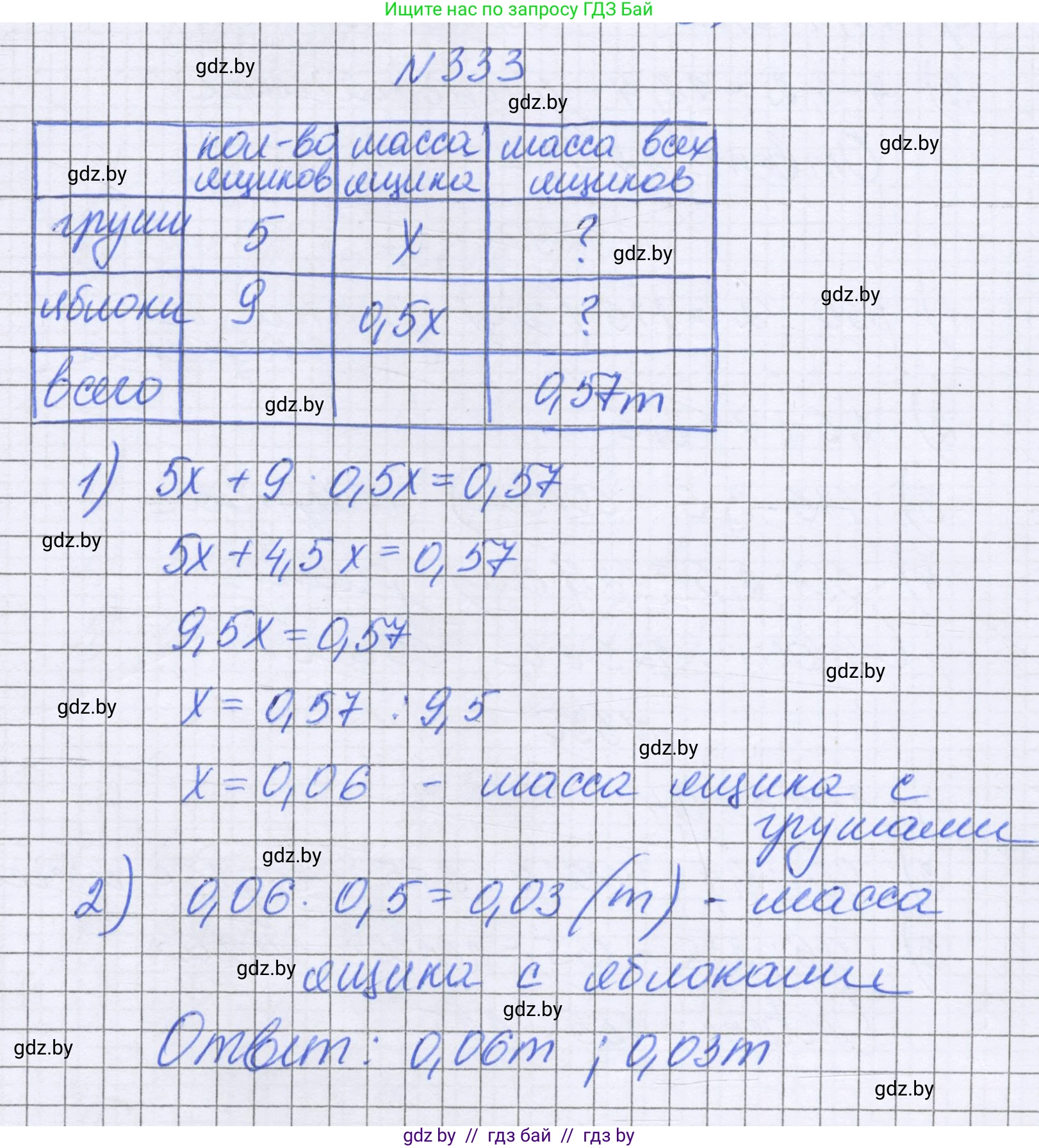 Математика, 6 класс Учебник, авторы: Герасимов Валерий Дмитриевич, Пирютко Ольга Николаевна, издательство Адукацыя i выхаванне, Минск, 2022, белого цвета, страница 65, номер 333, Решение