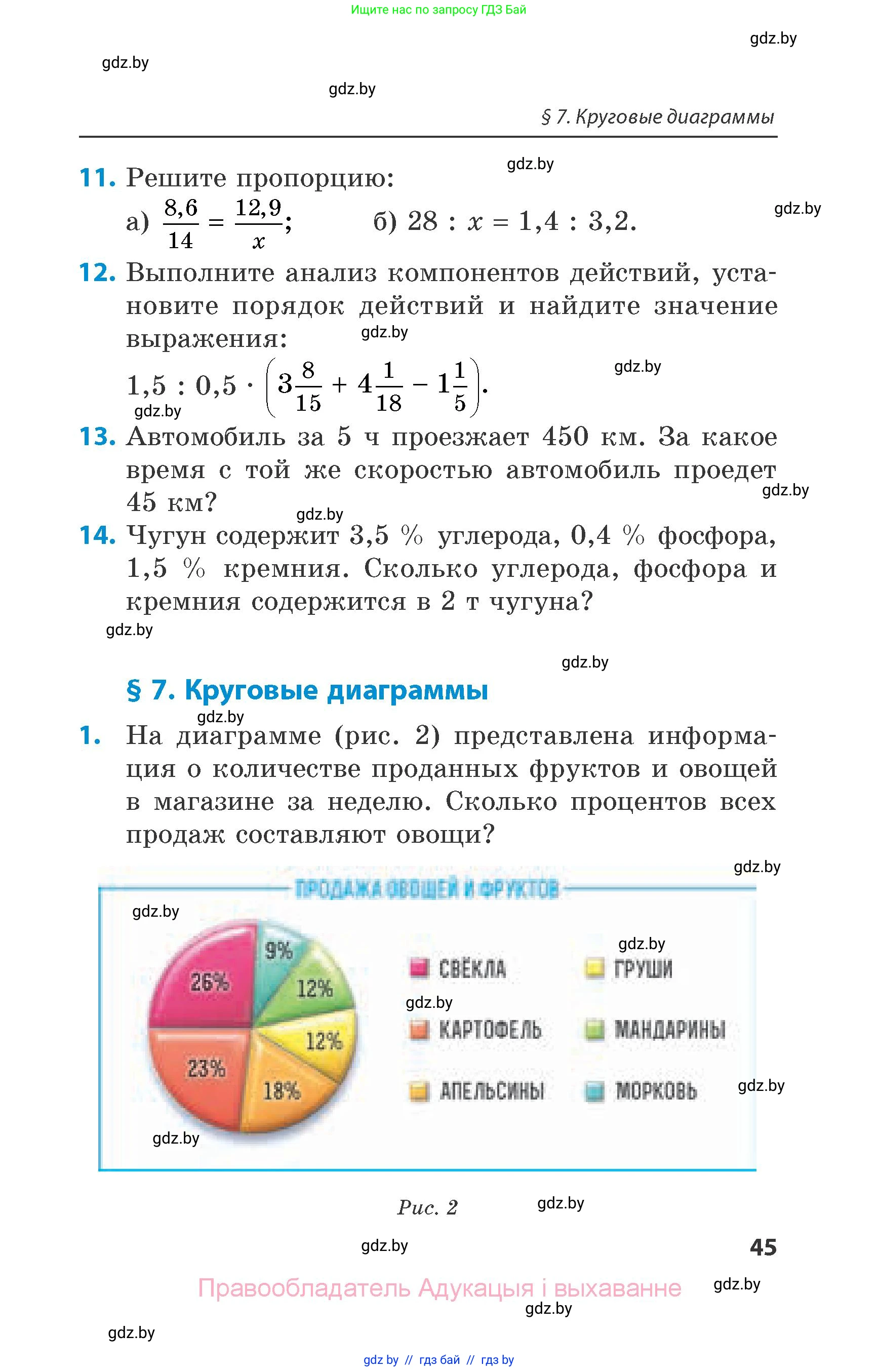 Математика, 6 класс Сборник задач, авторы: Пирютко Ольга Николаевна, Терешко Оксана Александровна, издательство Адукацыя i выхаванне, Минск, 2020, салатового цвета, страница 45