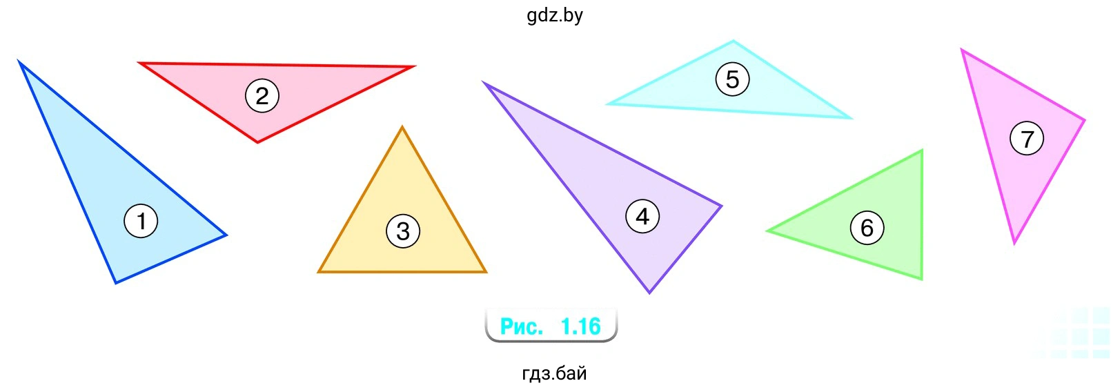На рисунке 1.16 изображены треугольники
