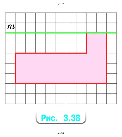 Упражнение 3.150. Изобразите рисунок 3.38 в тетради. Постройте фигуру, симметричную данной области относительно прямой m