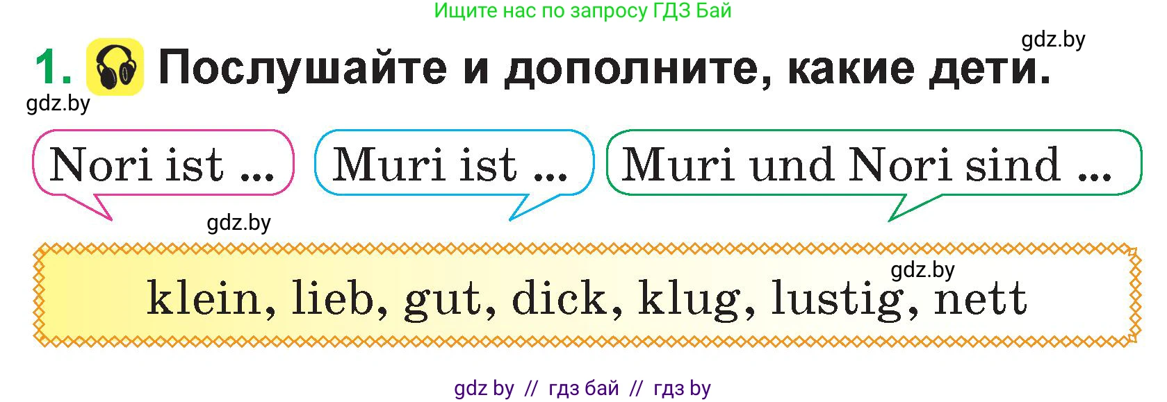 Немецкий язык (Deutsch), 3 класс Учебник (Schülerbuch), авторы: Будько Антонина Филипповна (Budjko Antonina), Урбанович Инна Ювинальевна (Urbanowitsch Ina), издательство Вышэйшая школа, Минск, 2018, бирюзового цвета, Часть 1, страница 28, номер 1, Условие