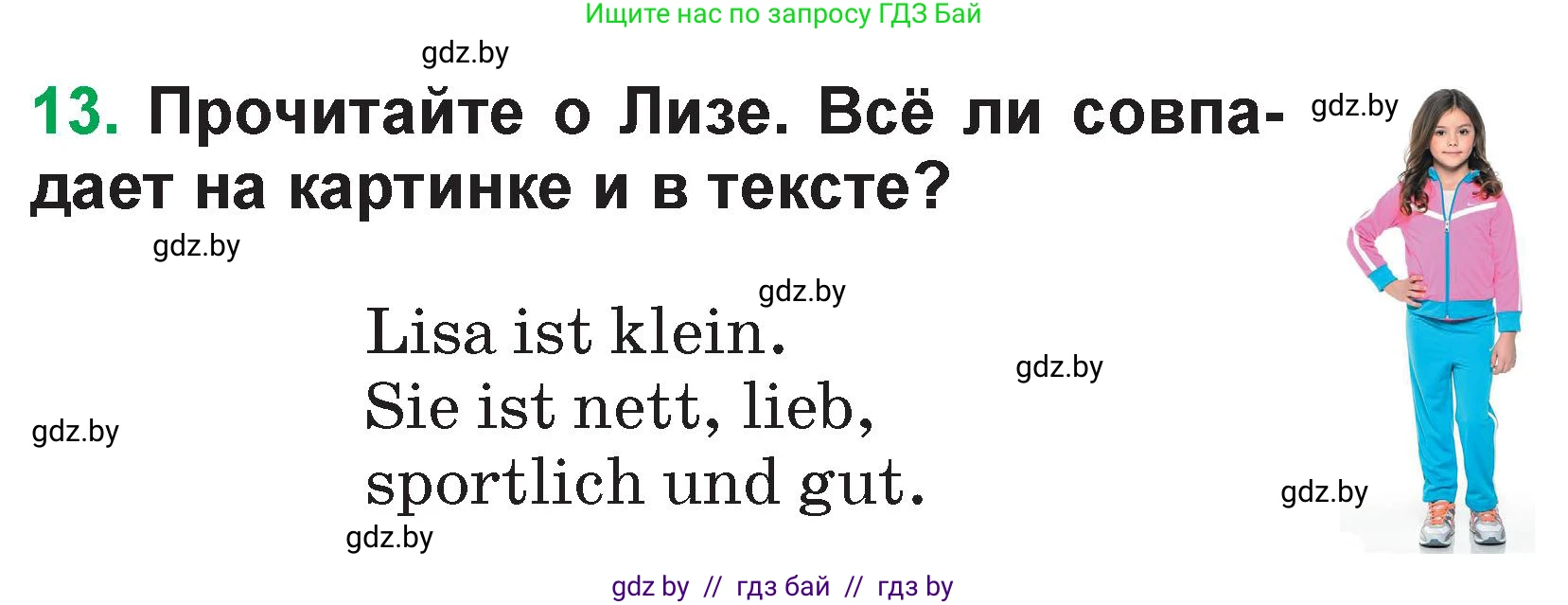 Немецкий язык (Deutsch), 3 класс Учебник (Schülerbuch), авторы: Будько Антонина Филипповна (Budjko Antonina), Урбанович Инна Ювинальевна (Urbanowitsch Ina), издательство Вышэйшая школа, Минск, 2018, бирюзового цвета, Часть 1, страница 32, номер 13, Условие