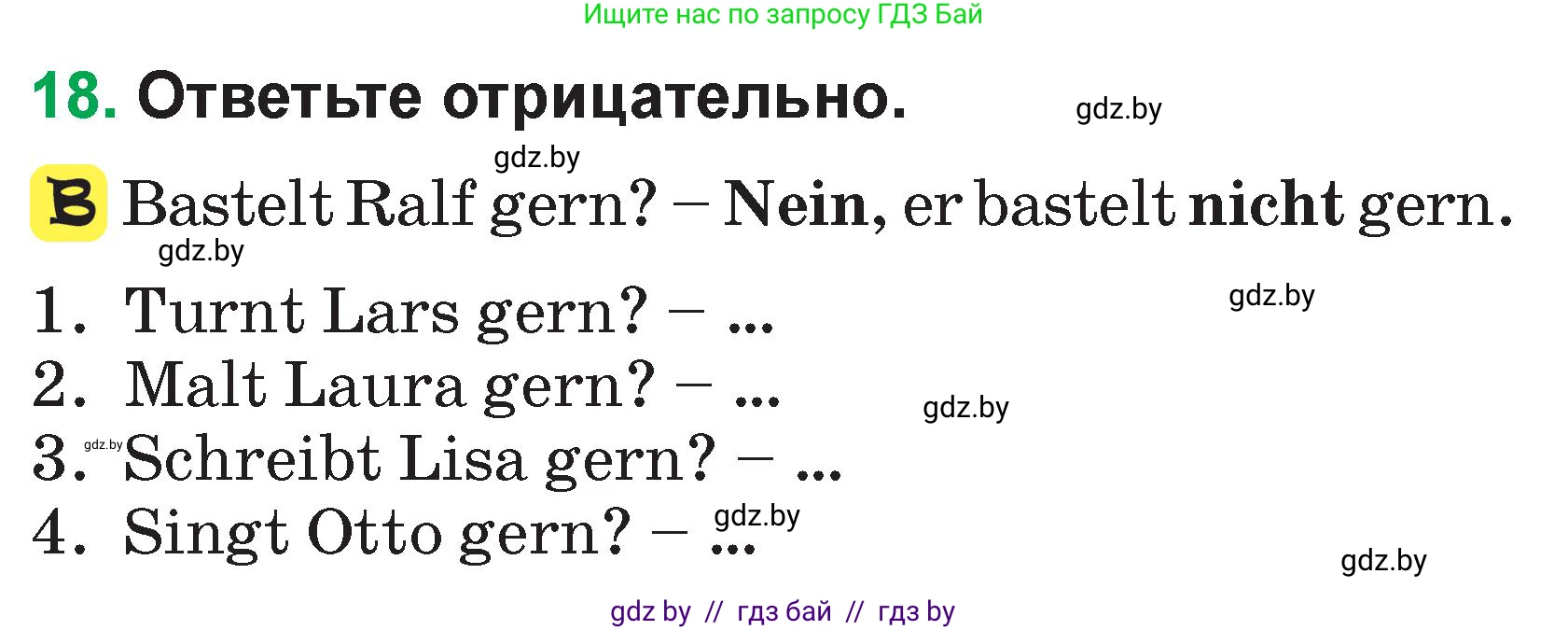 Немецкий язык (Deutsch), 3 класс Учебник (Schülerbuch), авторы: Будько Антонина Филипповна (Budjko Antonina), Урбанович Инна Ювинальевна (Urbanowitsch Ina), издательство Вышэйшая школа, Минск, 2018, бирюзового цвета, Часть 1, страница 40, номер 18, Условие