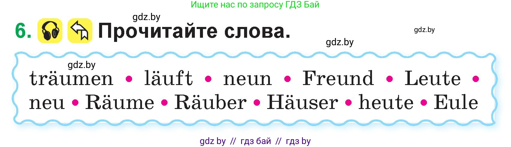 Немецкий язык (Deutsch), 3 класс Учебник (Schülerbuch), авторы: Будько Антонина Филипповна (Budjko Antonina), Урбанович Инна Ювинальевна (Urbanowitsch Ina), издательство Вышэйшая школа, Минск, 2018, бирюзового цвета, Часть 1, страница 66, номер 6, Условие
