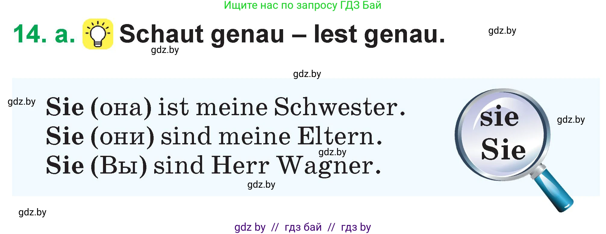 Немецкий язык (Deutsch), 3 класс Учебник (Schülerbuch), авторы: Будько Антонина Филипповна (Budjko Antonina), Урбанович Инна Ювинальевна (Urbanowitsch Ina), издательство Вышэйшая школа, Минск, 2018, бирюзового цвета, Часть 1, страница 81, номер 14, Условие