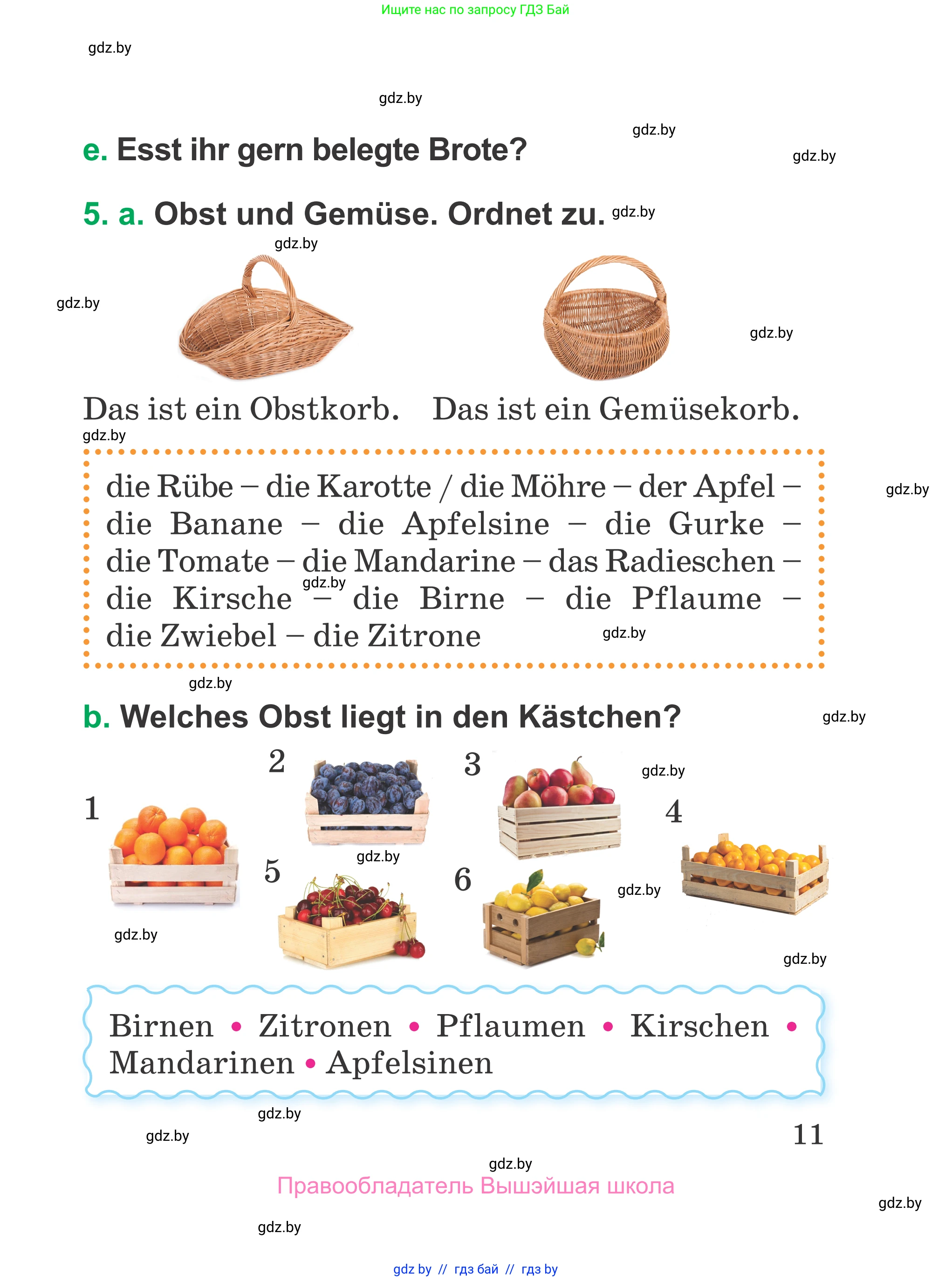 Немецкий язык (Deutsch), 3 класс Учебник (Schülerbuch), авторы: Будько Антонина Филипповна (Budjko Antonina), Урбанович Инна Ювинальевна (Urbanowitsch Ina), издательство Вышэйшая школа, Минск, 2018, бирюзового цвета, Часть 1, страница 11
