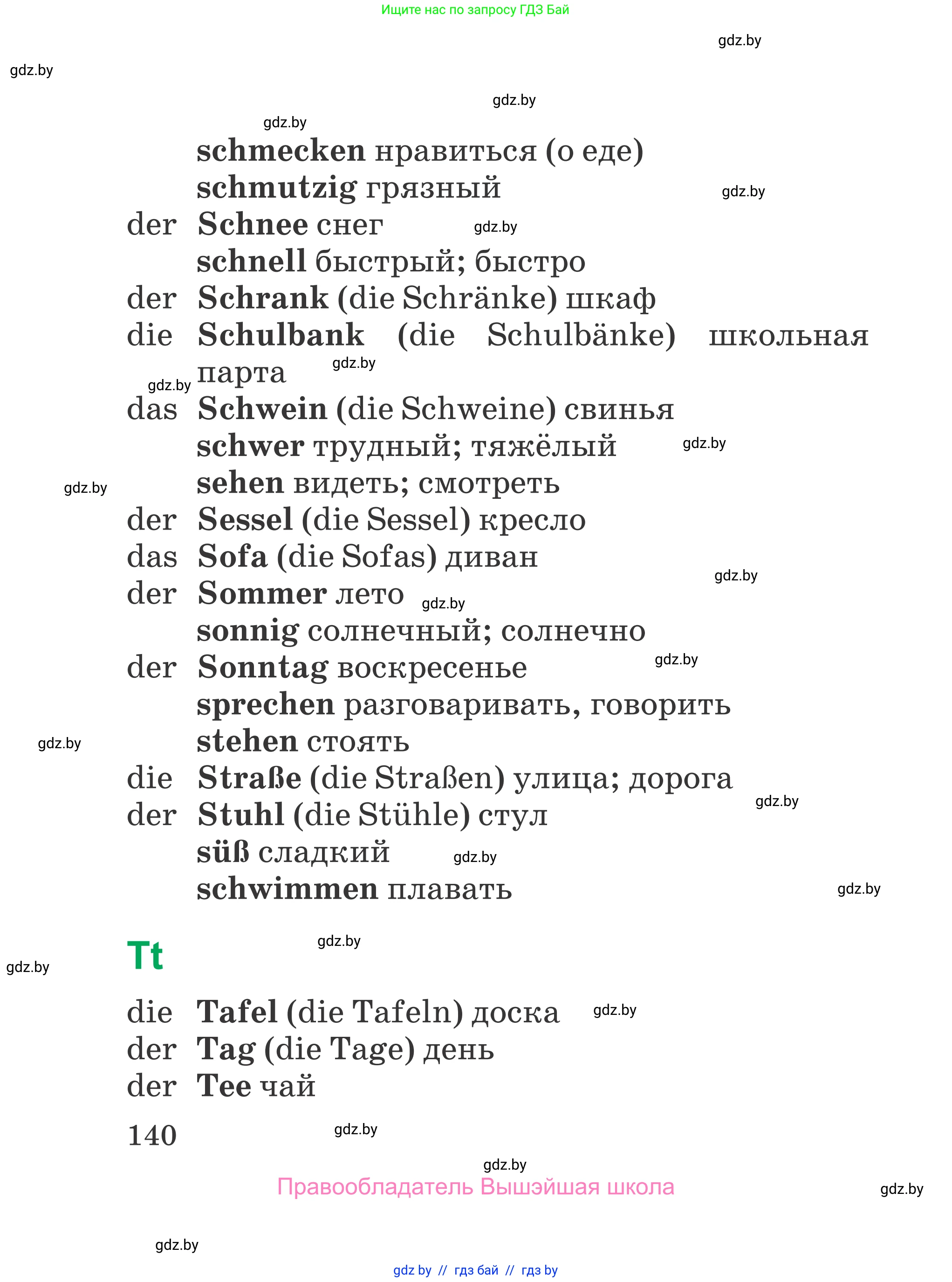 Немецкий язык (Deutsch), 3 класс Учебник (Schülerbuch), авторы: Будько Антонина Филипповна (Budjko Antonina), Урбанович Инна Ювинальевна (Urbanowitsch Ina), издательство Вышэйшая школа, Минск, 2018, бирюзового цвета, страница 140