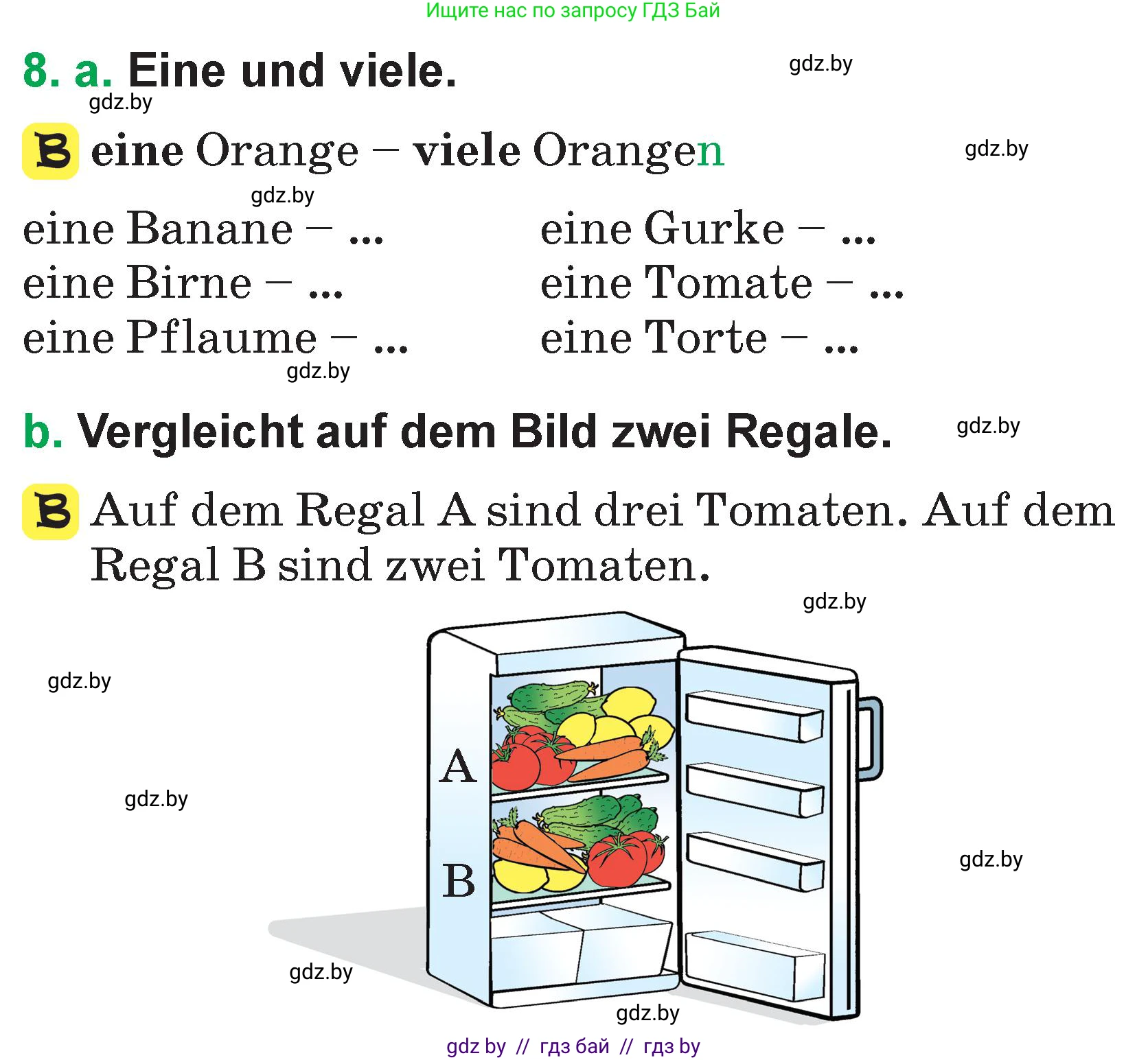 Немецкий язык (Deutsch), 3 класс Учебник (Schülerbuch), авторы: Будько Антонина Филипповна (Budjko Antonina), Урбанович Инна Ювинальевна (Urbanowitsch Ina), издательство Вышэйшая школа, Минск, 2018, бирюзового цвета, Часть 2, страница 14, номер 8, Условие