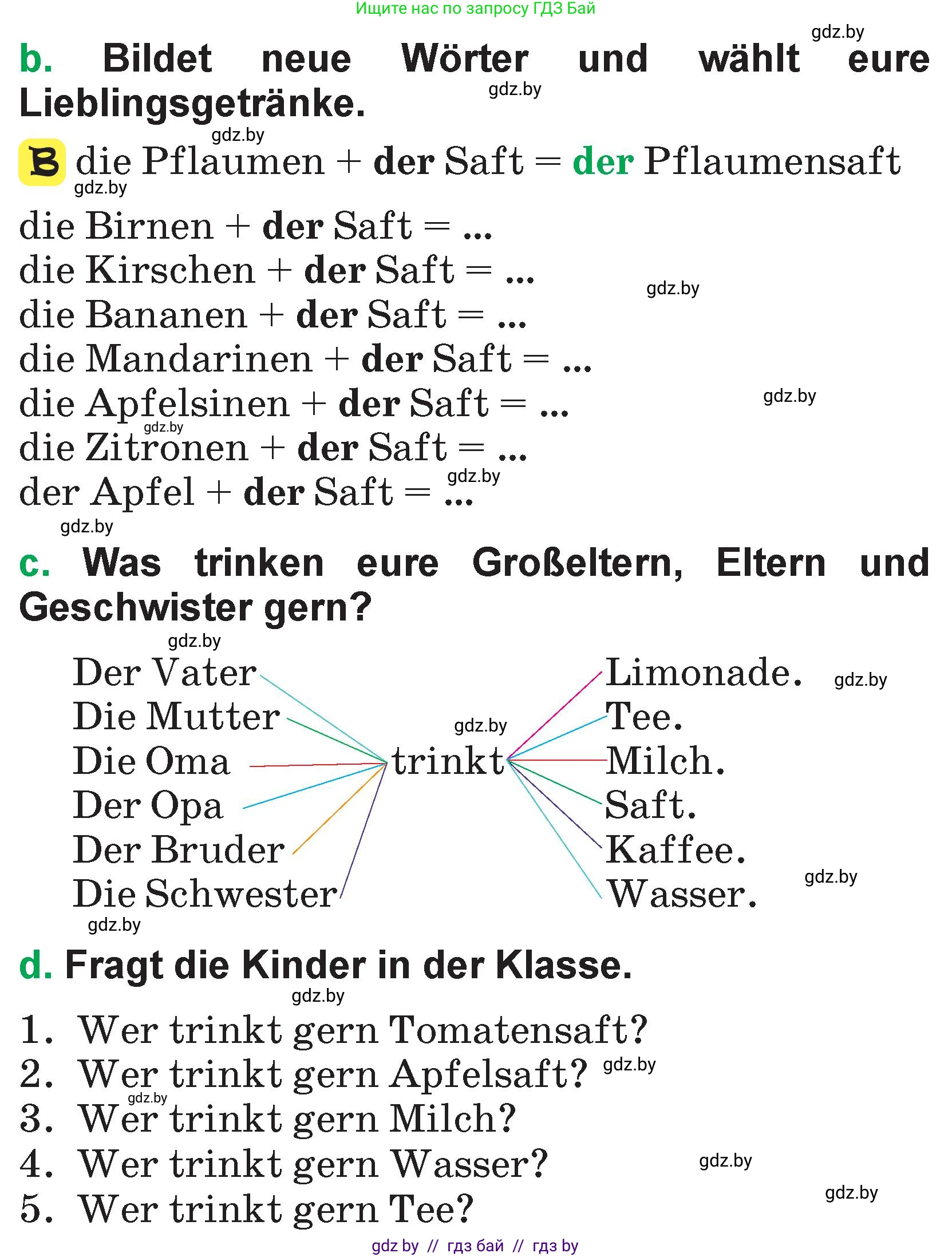 Немецкий язык (Deutsch), 3 класс Учебник (Schülerbuch), авторы: Будько Антонина Филипповна (Budjko Antonina), Урбанович Инна Ювинальевна (Urbanowitsch Ina), издательство Вышэйшая школа, Минск, 2018, бирюзового цвета, Часть 2, страница 19, номер 2, Условие (продолжение 2)