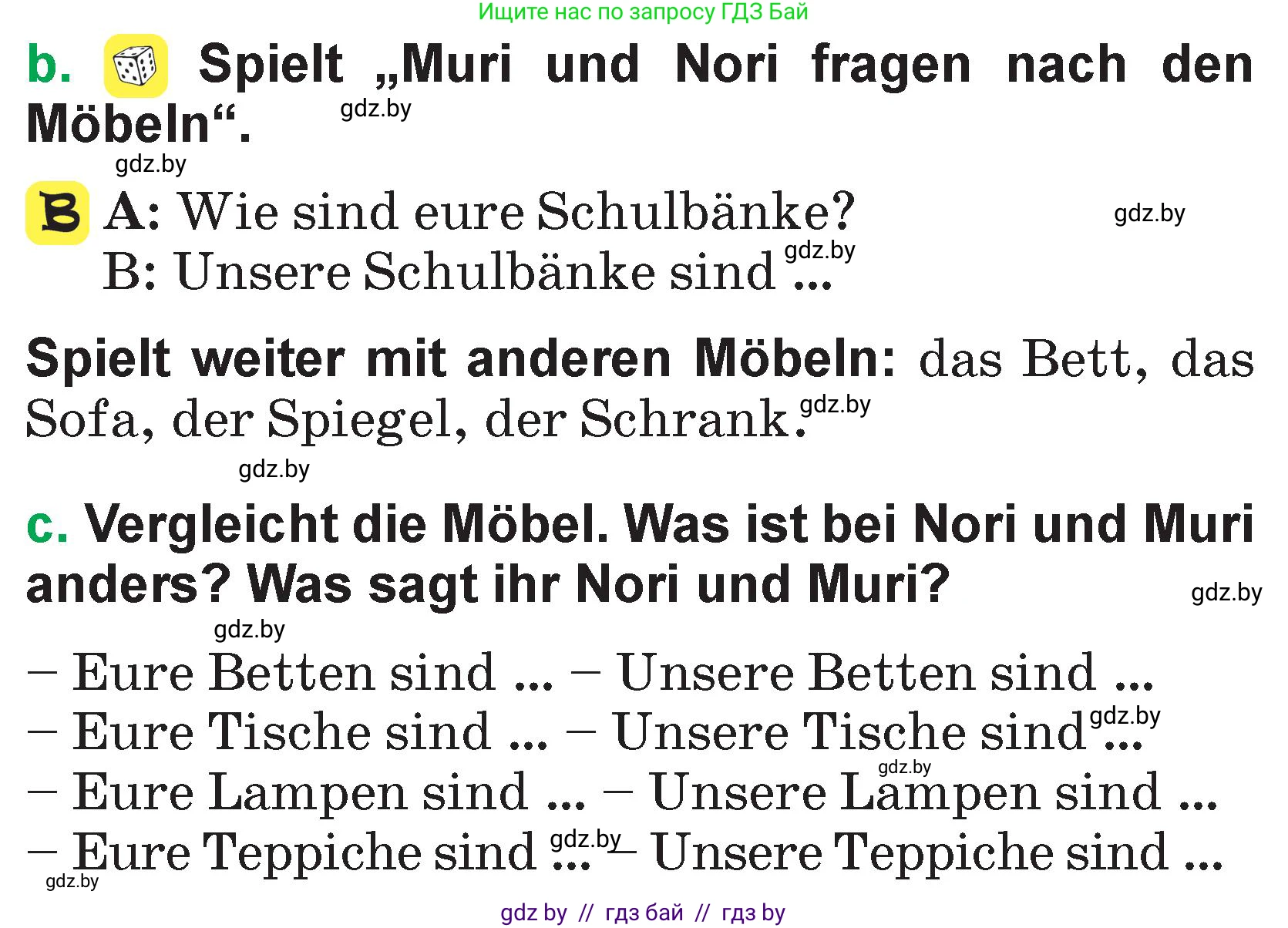 Немецкий язык (Deutsch), 3 класс Учебник (Schülerbuch), авторы: Будько Антонина Филипповна (Budjko Antonina), Урбанович Инна Ювинальевна (Urbanowitsch Ina), издательство Вышэйшая школа, Минск, 2018, бирюзового цвета, Часть 2, страница 54, номер 4, Условие (продолжение 2)
