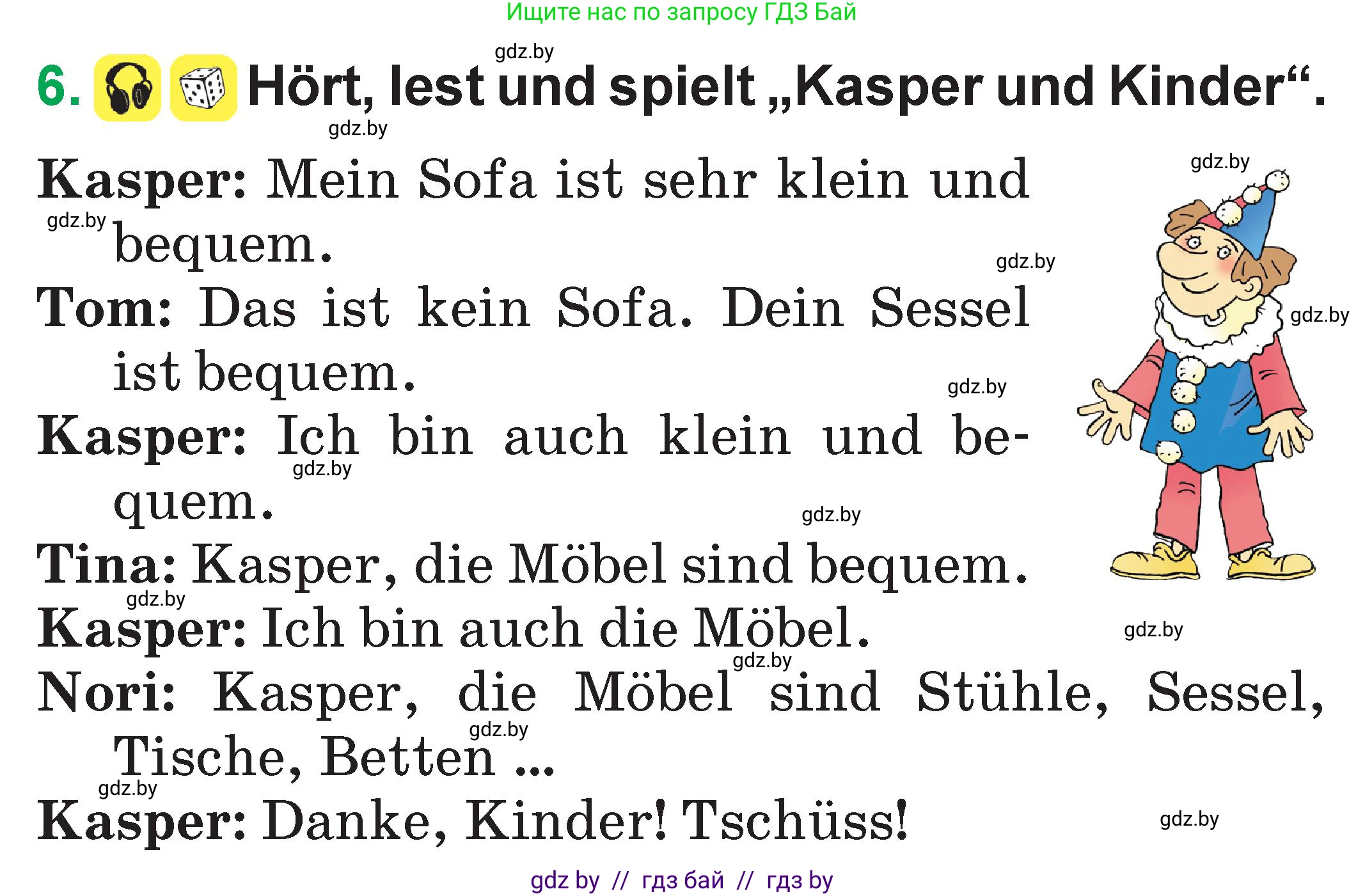 Немецкий язык (Deutsch), 3 класс Учебник (Schülerbuch), авторы: Будько Антонина Филипповна (Budjko Antonina), Урбанович Инна Ювинальевна (Urbanowitsch Ina), издательство Вышэйшая школа, Минск, 2018, бирюзового цвета, Часть 2, страница 56, номер 6, Условие