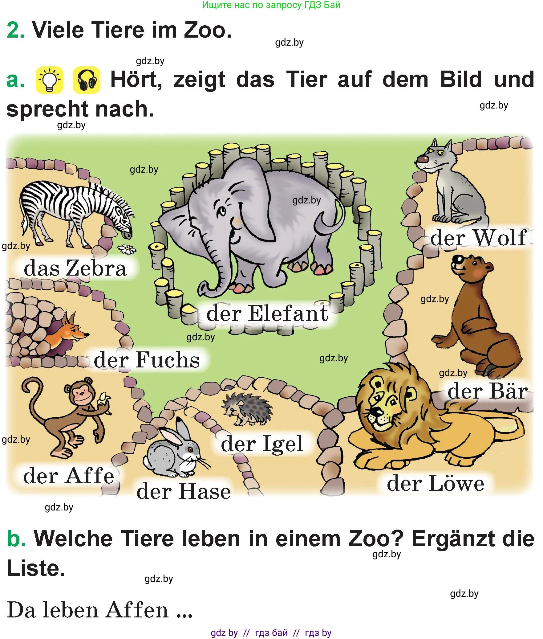 Немецкий язык (Deutsch), 3 класс Учебник (Schülerbuch), авторы: Будько Антонина Филипповна (Budjko Antonina), Урбанович Инна Ювинальевна (Urbanowitsch Ina), издательство Вышэйшая школа, Минск, 2018, бирюзового цвета, Часть 2, страница 74, номер 2, Условие