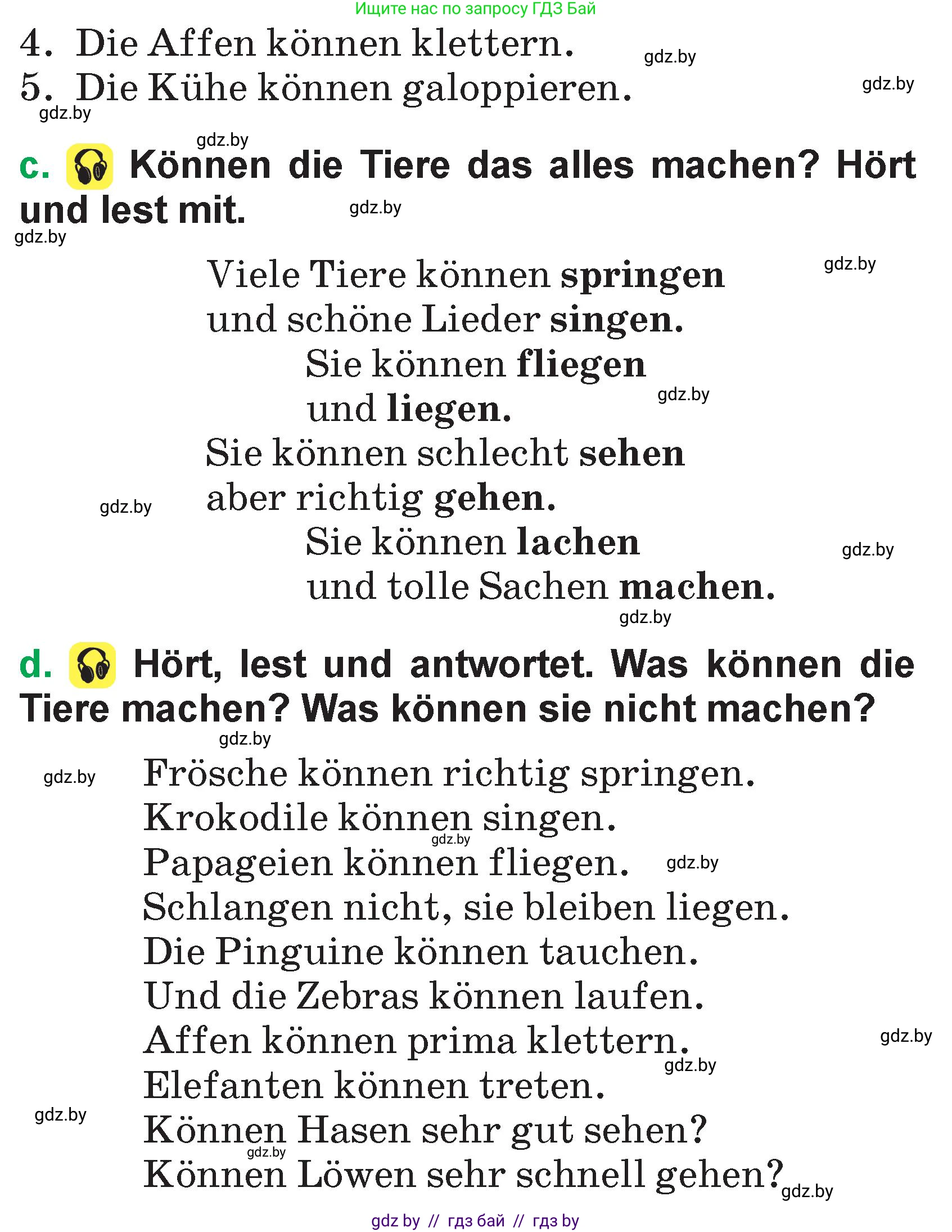 Немецкий язык (Deutsch), 3 класс Учебник (Schülerbuch), авторы: Будько Антонина Филипповна (Budjko Antonina), Урбанович Инна Ювинальевна (Urbanowitsch Ina), издательство Вышэйшая школа, Минск, 2018, бирюзового цвета, Часть 2, страница 86, номер 5, Условие (продолжение 2)