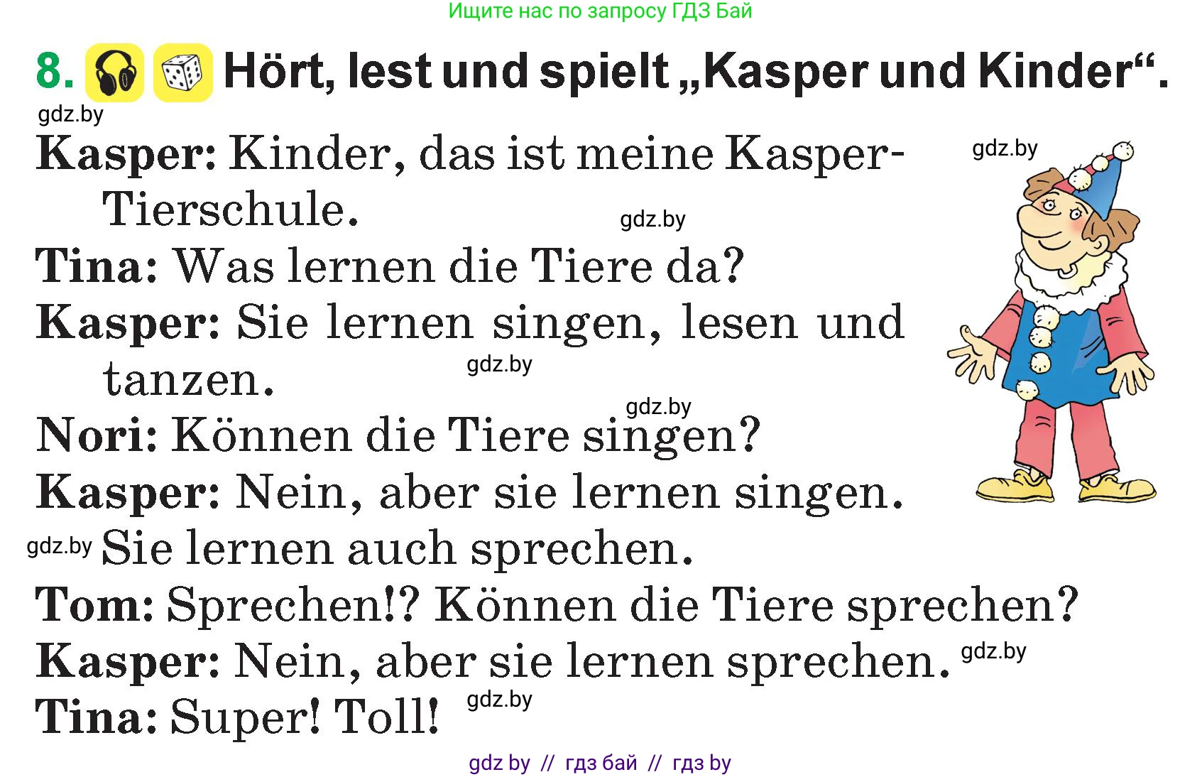 Немецкий язык (Deutsch), 3 класс Учебник (Schülerbuch), авторы: Будько Антонина Филипповна (Budjko Antonina), Урбанович Инна Ювинальевна (Urbanowitsch Ina), издательство Вышэйшая школа, Минск, 2018, бирюзового цвета, Часть 2, страница 90, номер 8, Условие