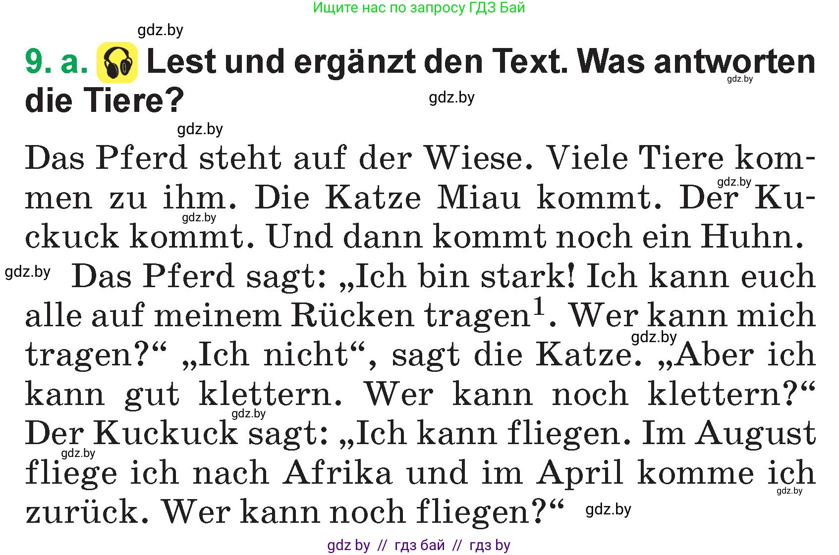 Немецкий язык (Deutsch), 3 класс Учебник (Schülerbuch), авторы: Будько Антонина Филипповна (Budjko Antonina), Урбанович Инна Ювинальевна (Urbanowitsch Ina), издательство Вышэйшая школа, Минск, 2018, бирюзового цвета, Часть 2, страница 90, номер 9, Условие