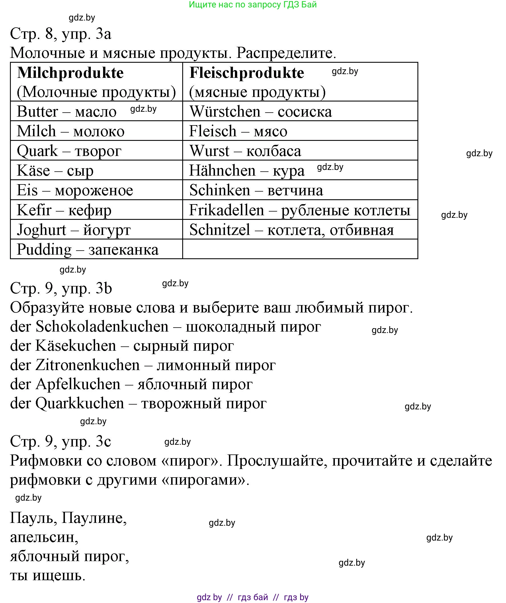 Немецкий язык (Deutsch), 3 класс Учебник (Schülerbuch), авторы: Будько Антонина Филипповна (Budjko Antonina), Урбанович Инна Ювинальевна (Urbanowitsch Ina), издательство Вышэйшая школа, Минск, 2018, бирюзового цвета, Часть 2, страница 8, номер 3, Решение
