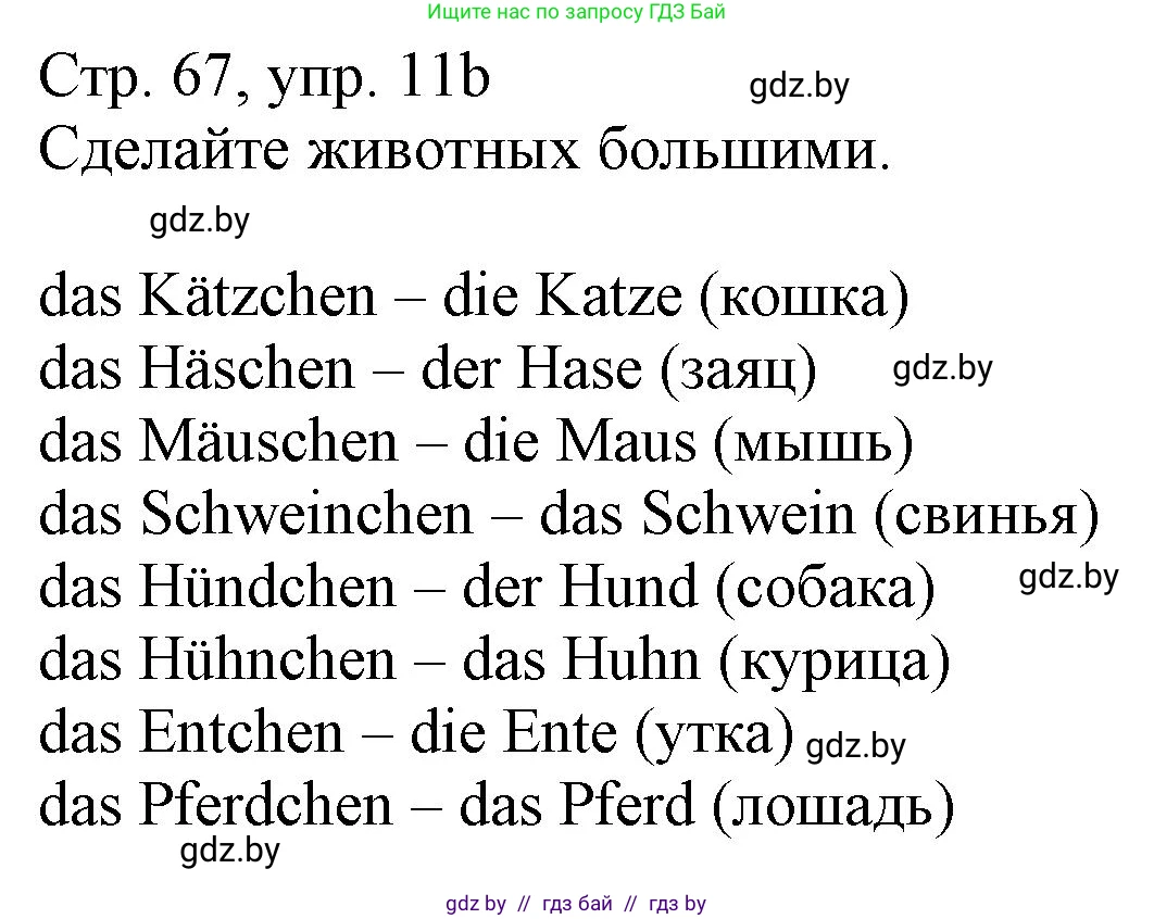 Немецкий язык (Deutsch), 3 класс Учебник (Schülerbuch), авторы: Будько Антонина Филипповна (Budjko Antonina), Урбанович Инна Ювинальевна (Urbanowitsch Ina), издательство Вышэйшая школа, Минск, 2018, бирюзового цвета, Часть 2, страница 66, номер 11, Решение (продолжение 2)