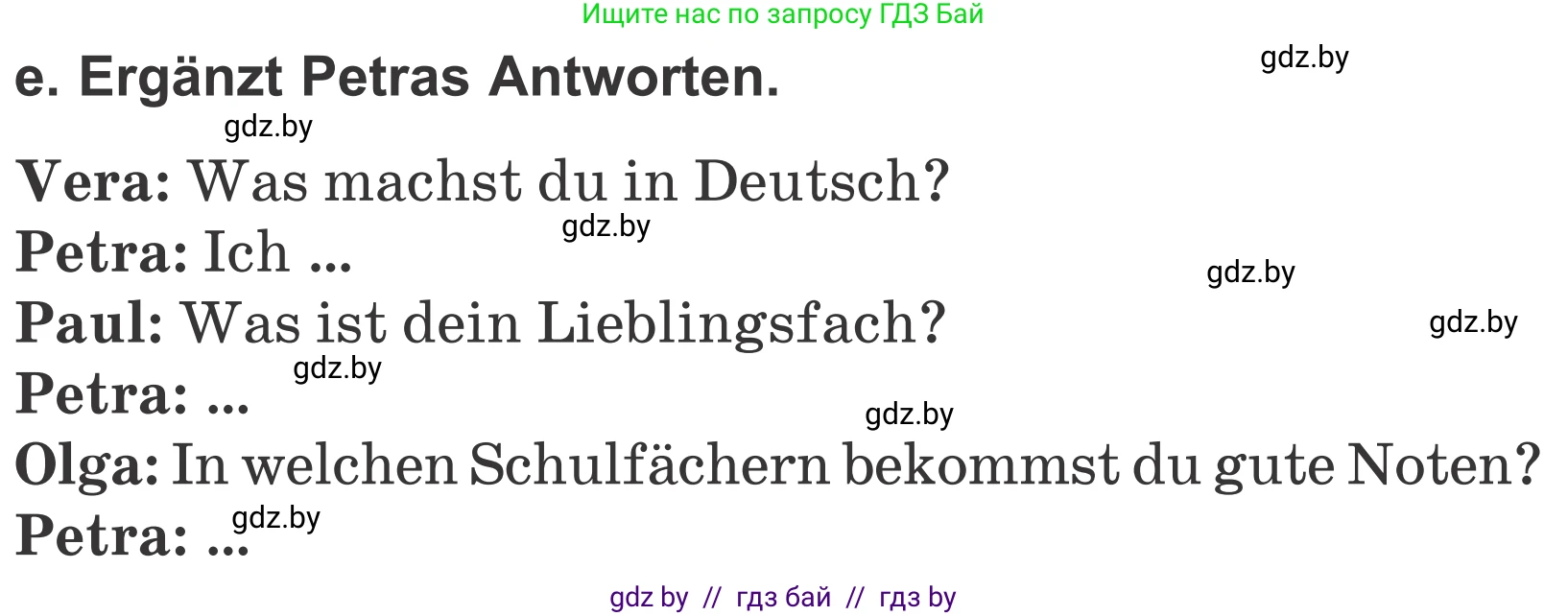 Немецкий язык (Deutsch), 4 класс Учебник (Schülerbuch), авторы: Будько Антонина Филипповна (Budjko Antonina), Урбанович Инна Ювинальевна (Urbanowitsch Ina), издательство Вышэйшая школа, Минск, 2019, жёлтого цвета, Часть 1, страница 30, номер 3e, Условие