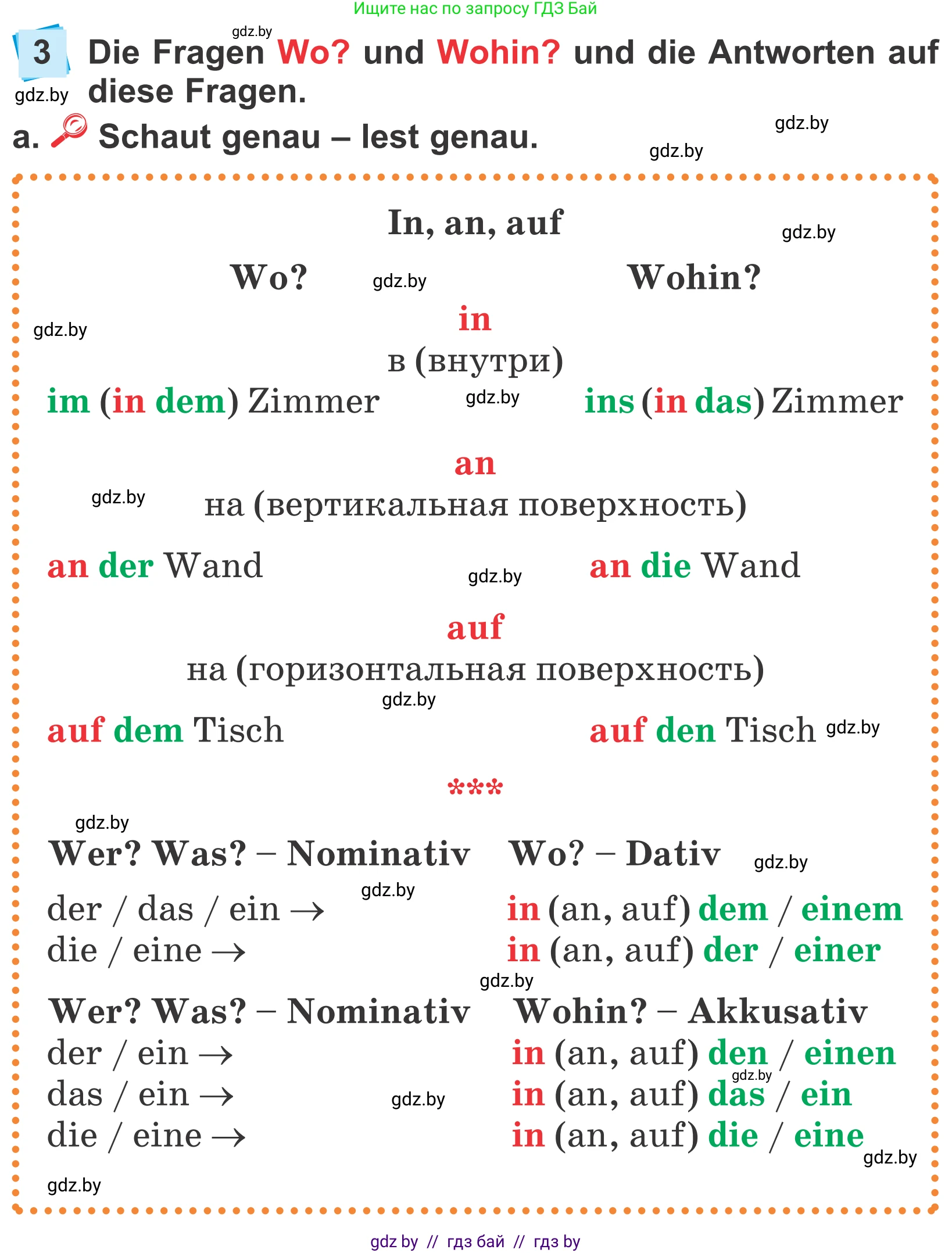 Немецкий язык (Deutsch), 4 класс Учебник (Schülerbuch), авторы: Будько Антонина Филипповна (Budjko Antonina), Урбанович Инна Ювинальевна (Urbanowitsch Ina), издательство Вышэйшая школа, Минск, 2019, жёлтого цвета, Часть 2, страница 62, номер 3a, Условие