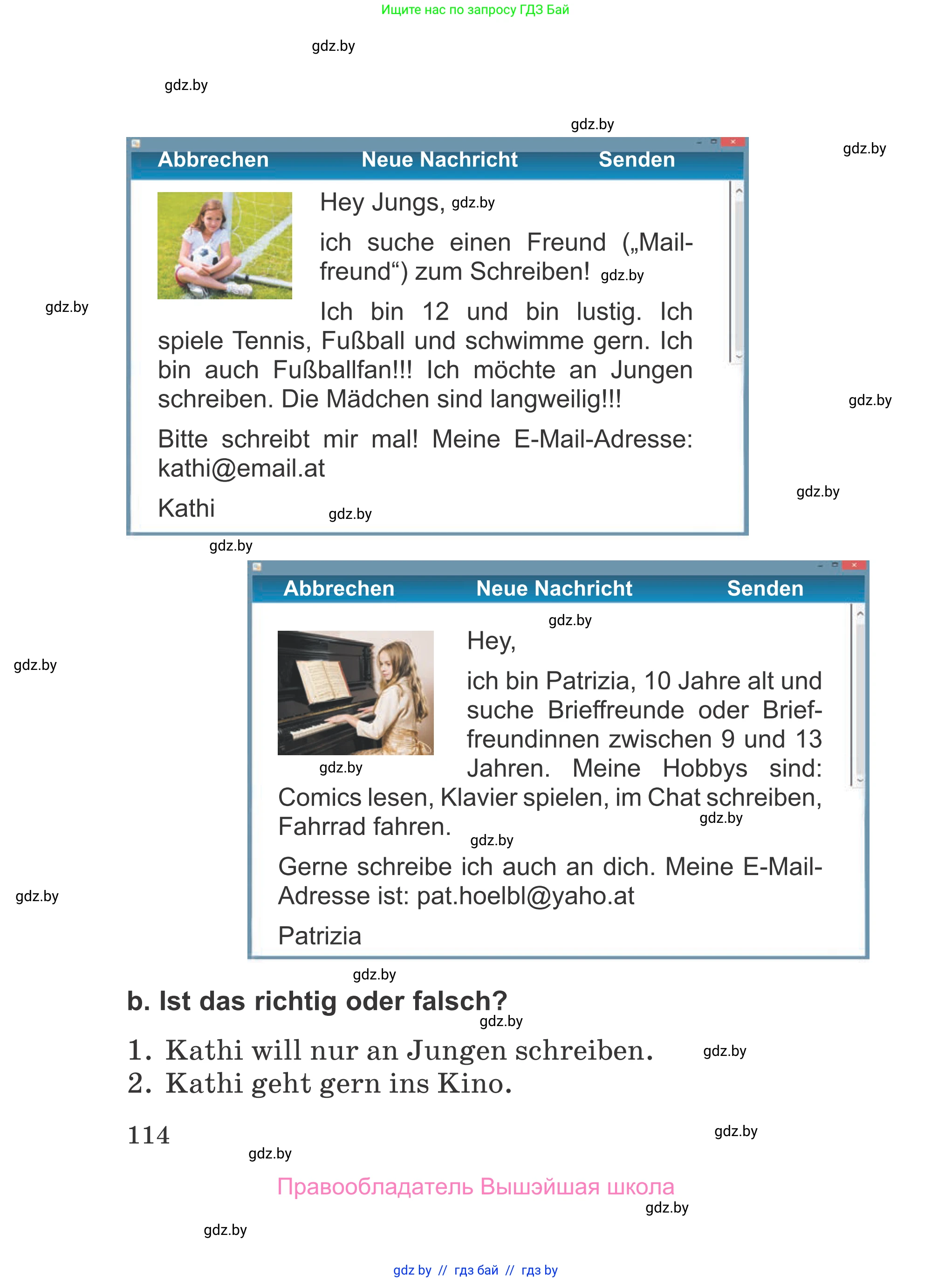 Немецкий язык (Deutsch), 4 класс Учебник (Schülerbuch), авторы: Будько Антонина Филипповна (Budjko Antonina), Урбанович Инна Ювинальевна (Urbanowitsch Ina), издательство Вышэйшая школа, Минск, 2019, жёлтого цвета, Часть 1, страница 114