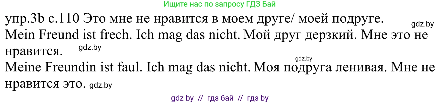 Немецкий язык (Deutsch), 4 класс Учебник (Schülerbuch), авторы: Будько Антонина Филипповна (Budjko Antonina), Урбанович Инна Ювинальевна (Urbanowitsch Ina), издательство Вышэйшая школа, Минск, 2019, жёлтого цвета, Часть 1, страница 110, номер 3b, Решение