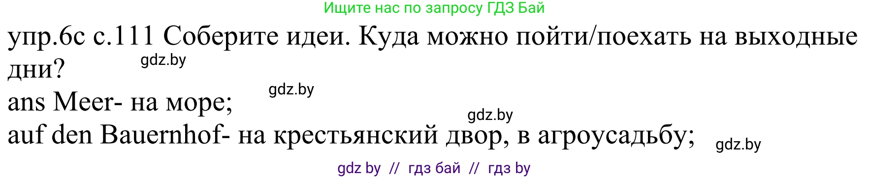Немецкий язык (Deutsch), 4 класс Учебник (Schülerbuch), авторы: Будько Антонина Филипповна (Budjko Antonina), Урбанович Инна Ювинальевна (Urbanowitsch Ina), издательство Вышэйшая школа, Минск, 2019, жёлтого цвета, Часть 2, страница 111, номер 6c, Решение